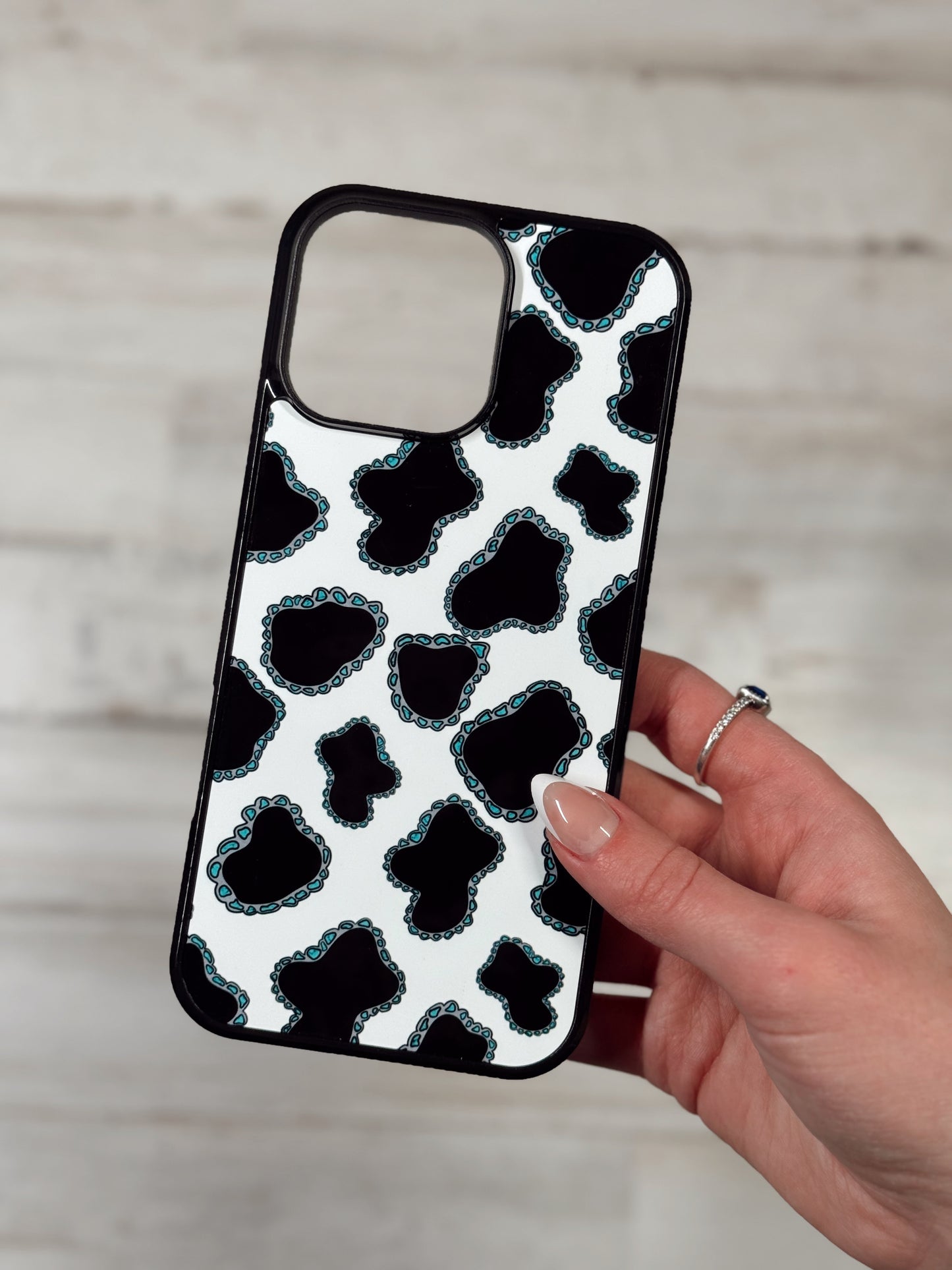 Turquoise Gem Cowprint Phone case