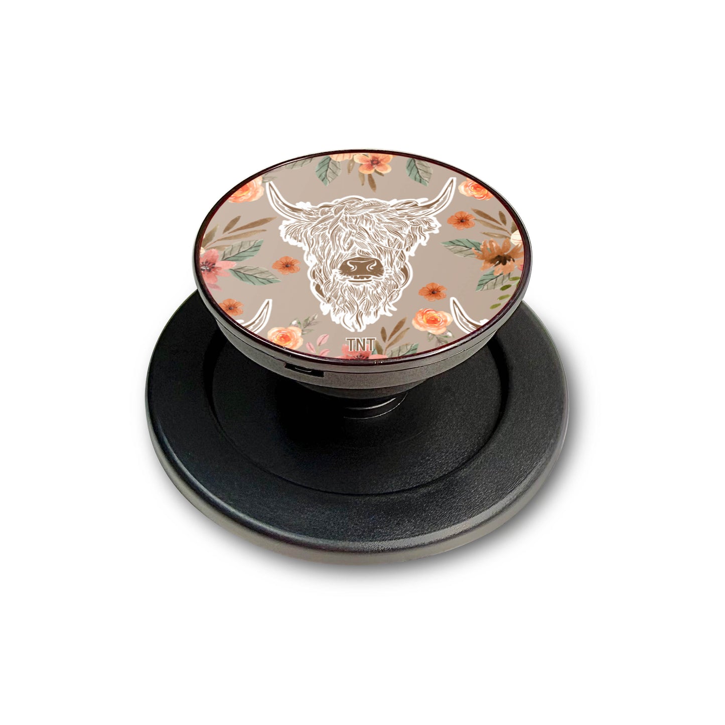 Floral Highland Cow Magsafe Phone Grip
