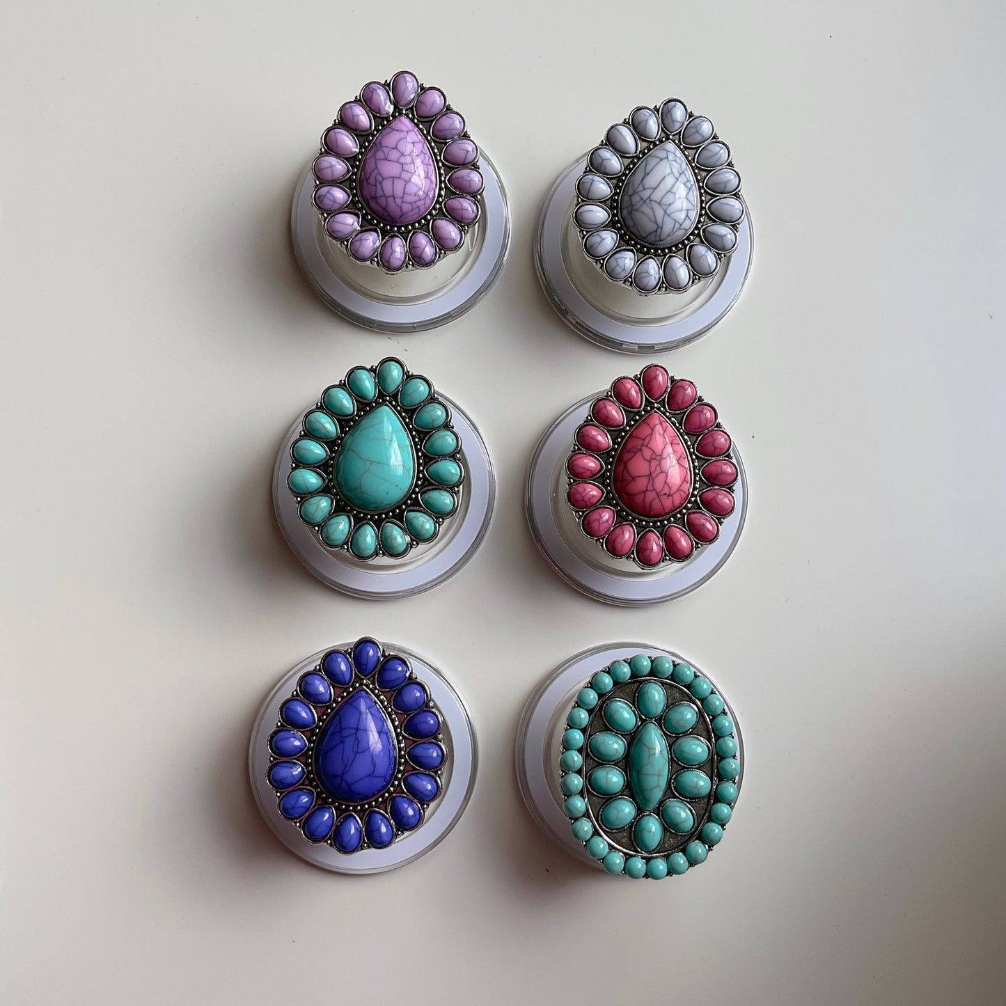 Turquoise Oval Western Concho Magnetic/Adhesive Phone Grip