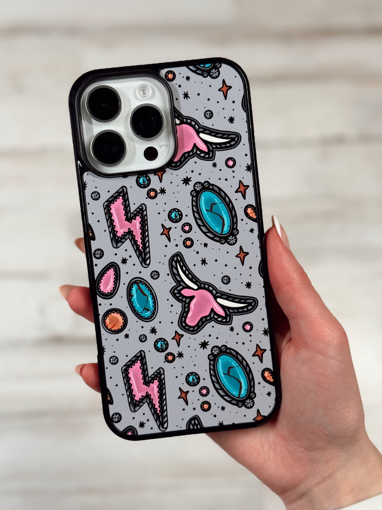 Pink Punchy Longhorn Phone Case