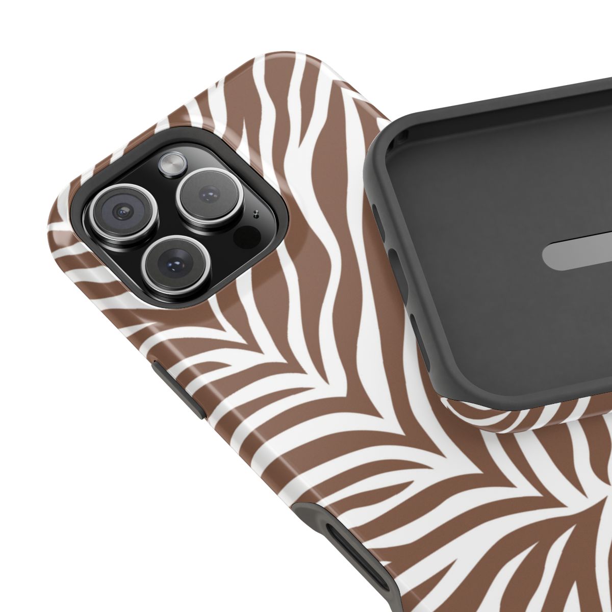 Brown Zebra Print Boho Tough Magnetic Mobile Phone Case