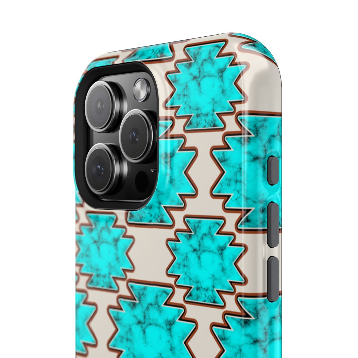 Turquoise Marble Aztec Western Tough Magnetic Mobile Phone Case