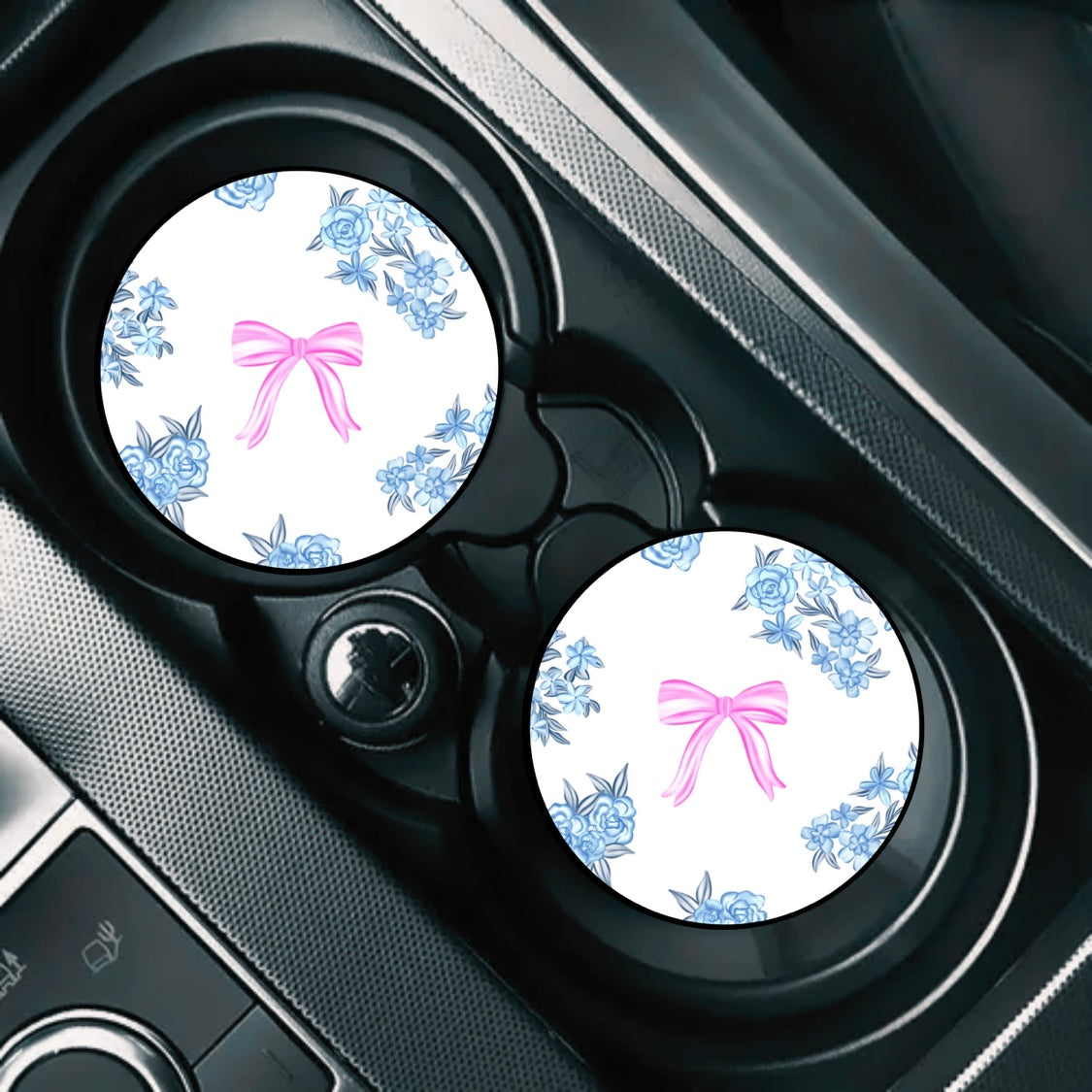 Pink Coquette Vintage Florals Car Coasters