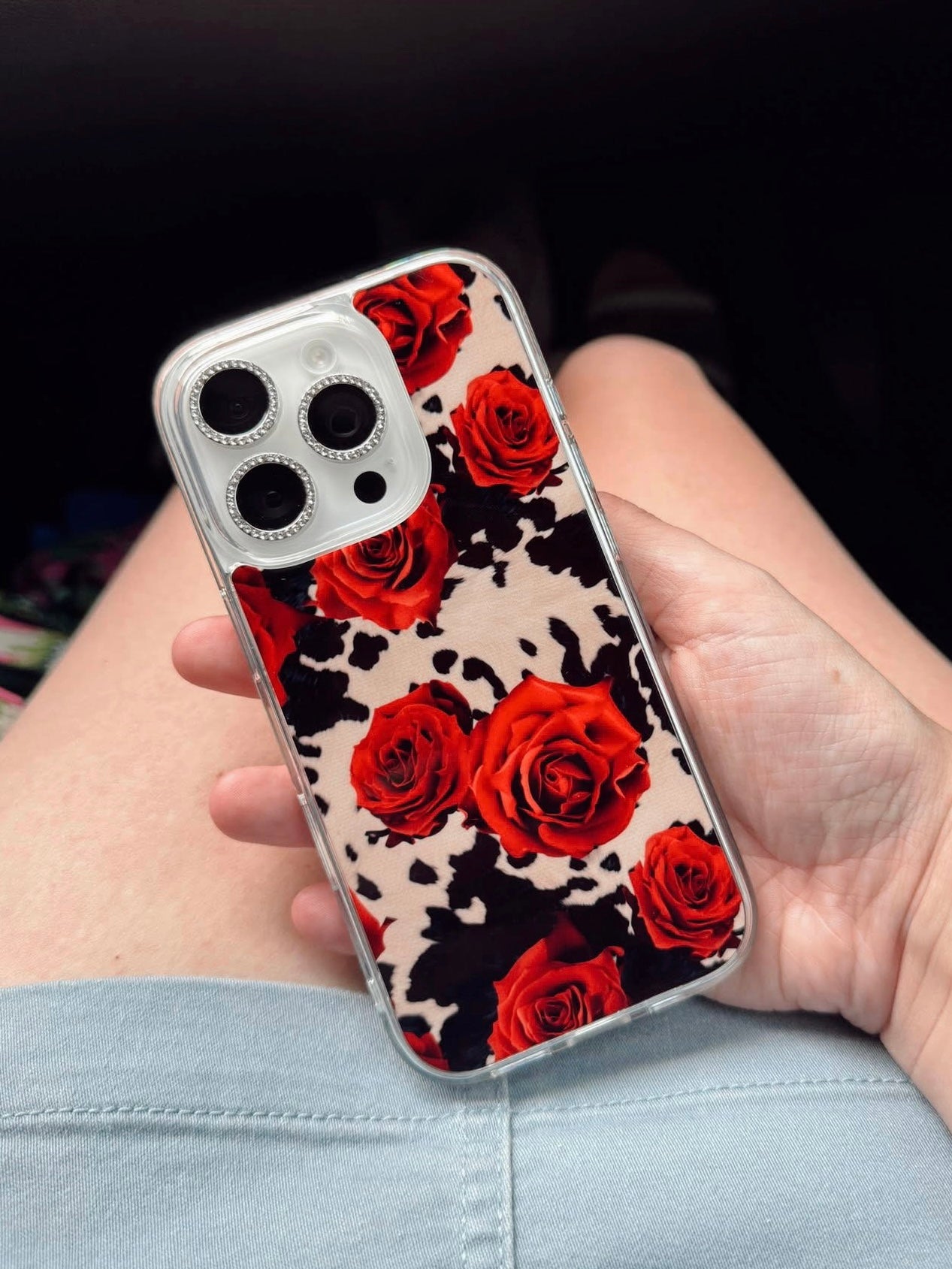 Cow Hide Roses MagSafe Compatible Phone Case