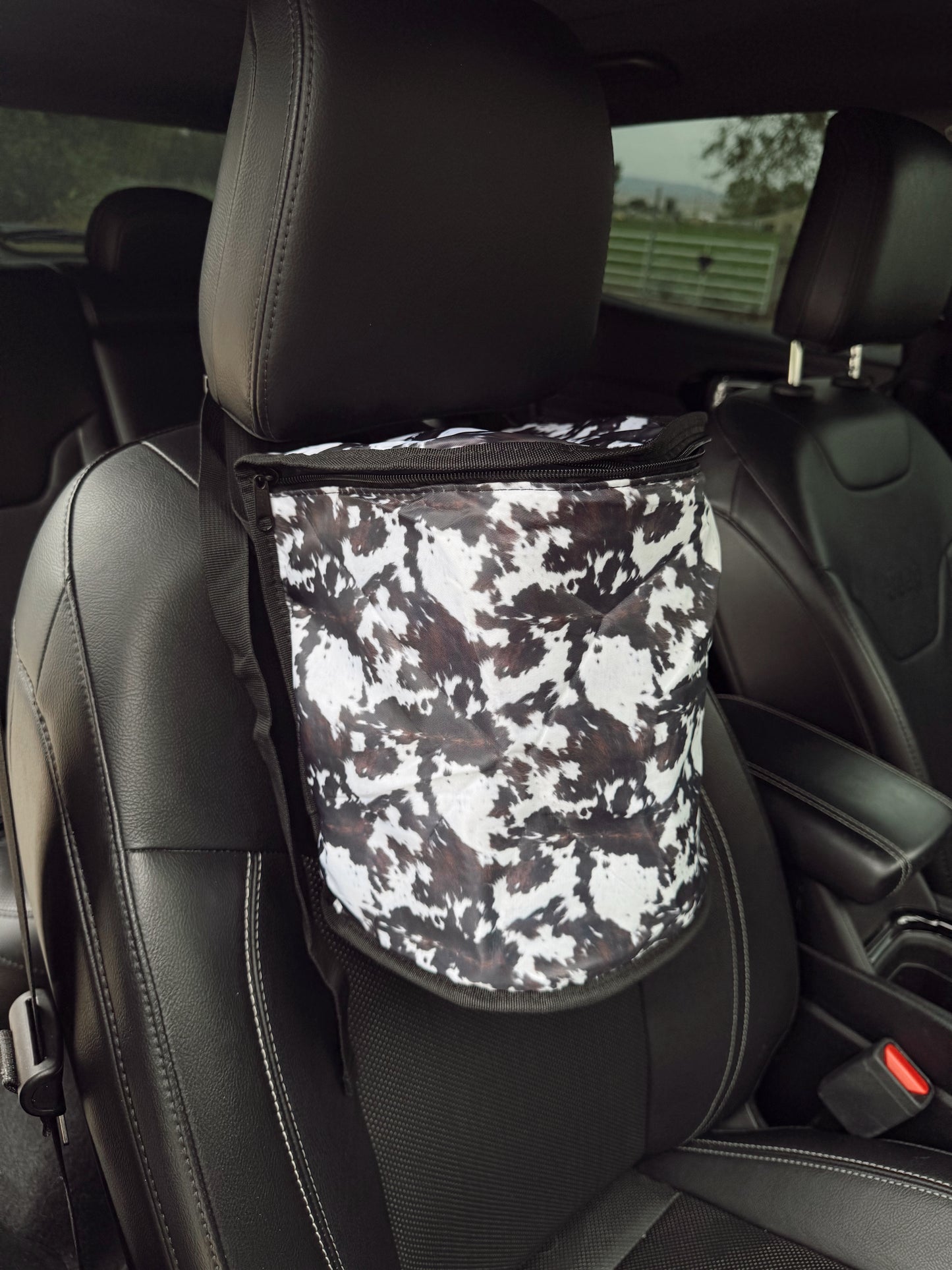 Cowhide Car Trash Can