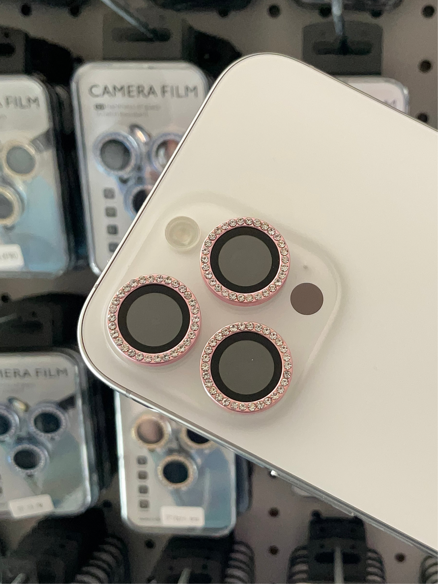 Pink camera phone lens protector
