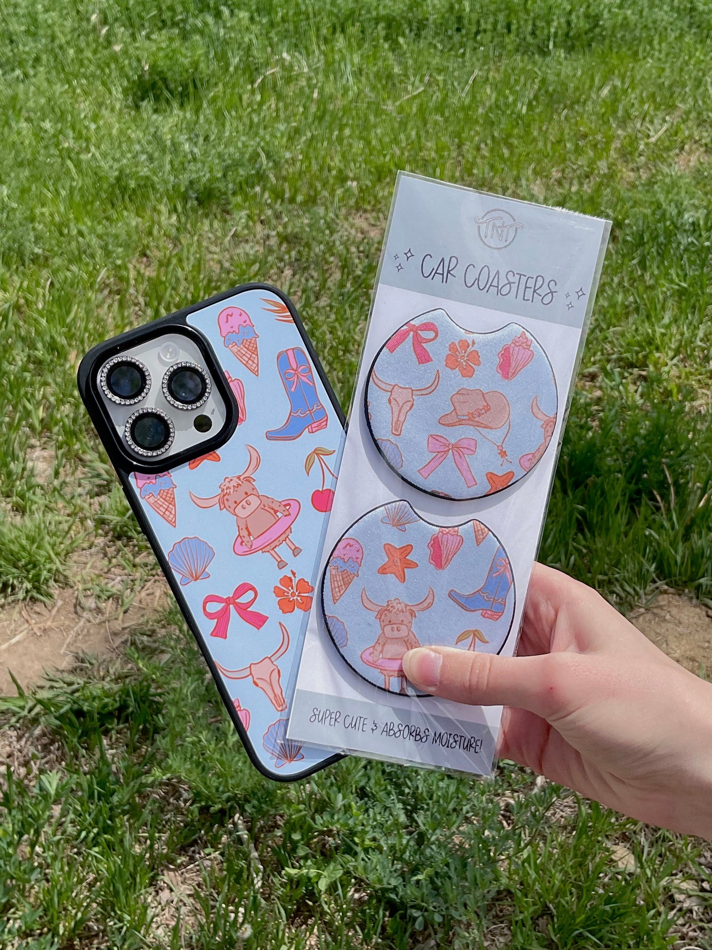 Coastal Cowgirl Car Coasters