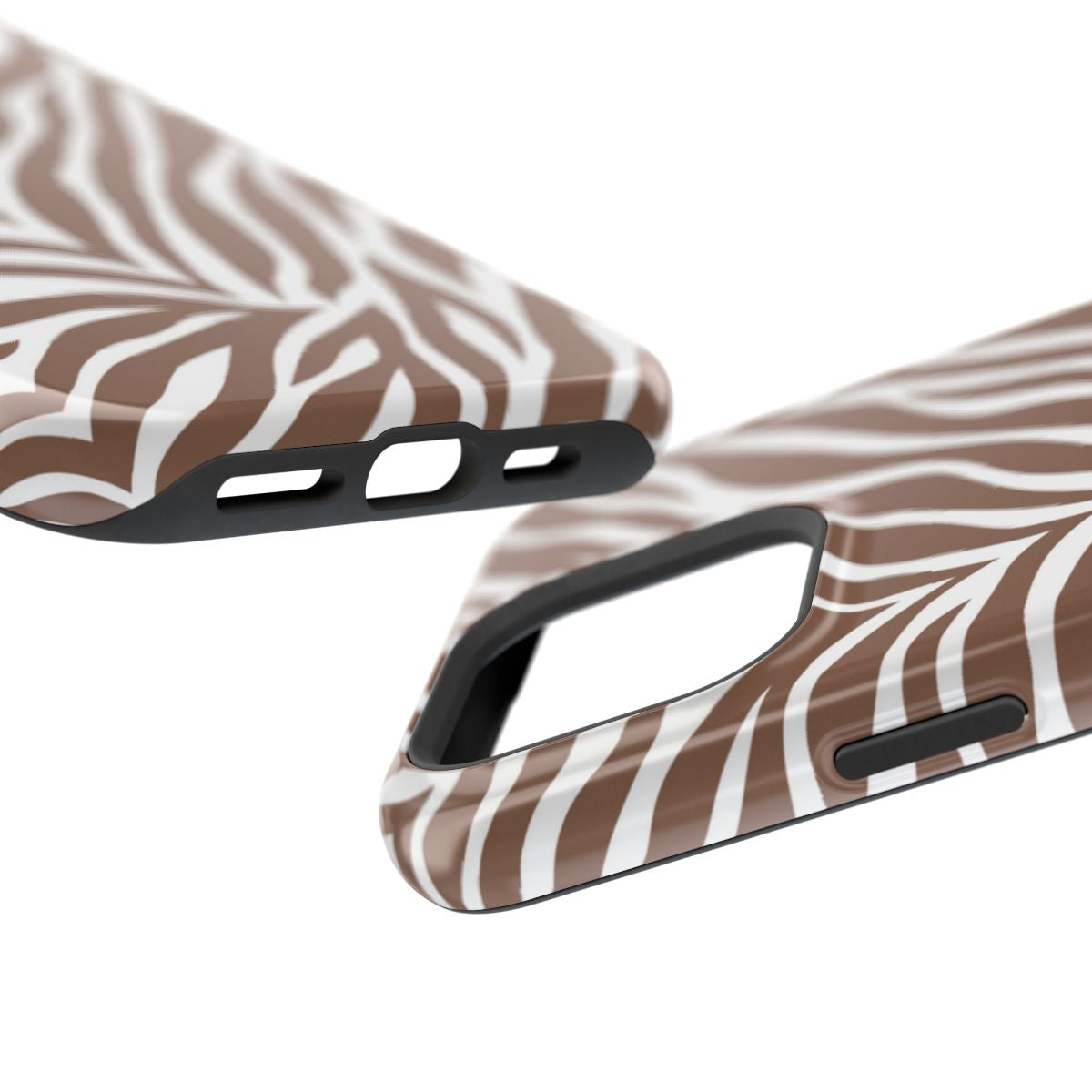 Brown Zebra Print Boho Tough Magnetic Mobile Phone Case