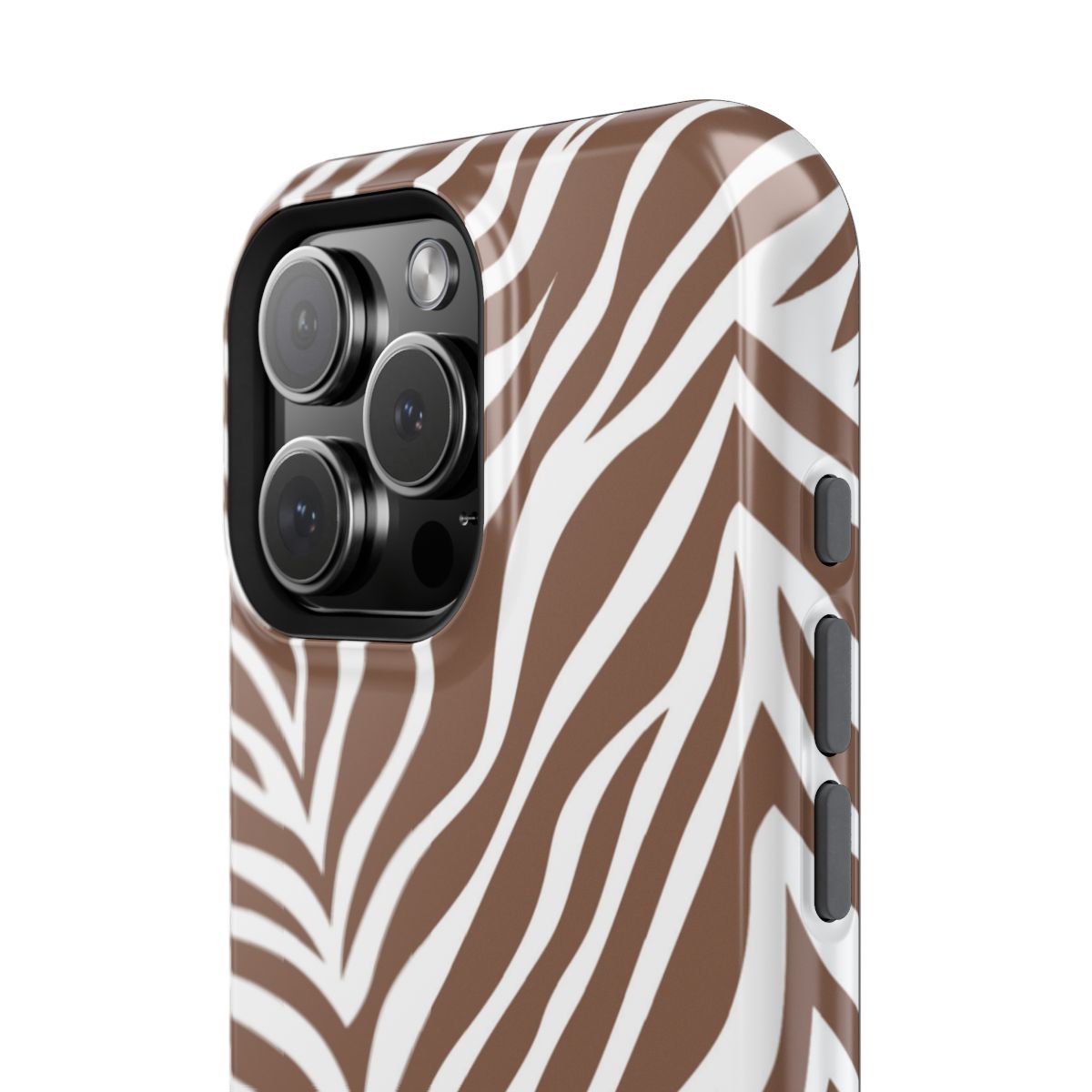 Brown Zebra Print Boho Tough Magnetic Mobile Phone Case