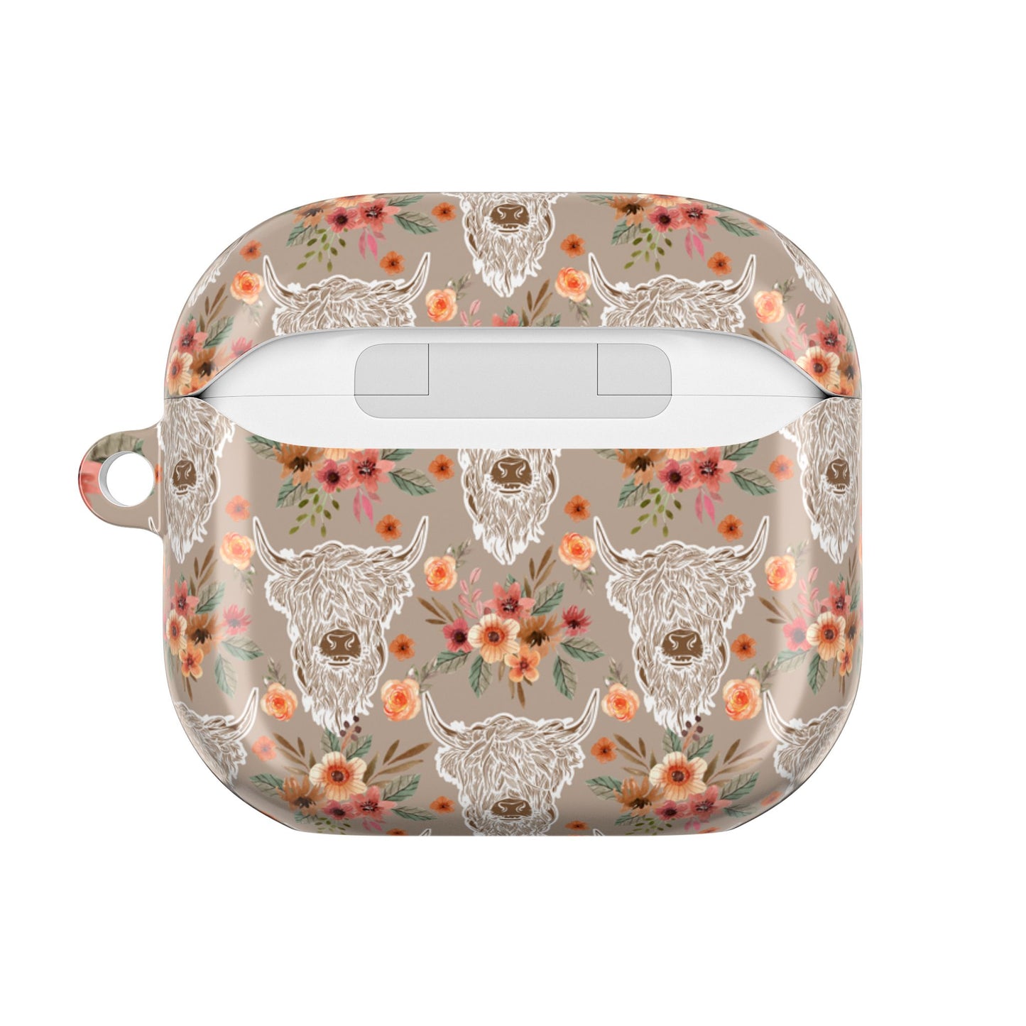 Floral Highland Cow Western Country AirPod Case