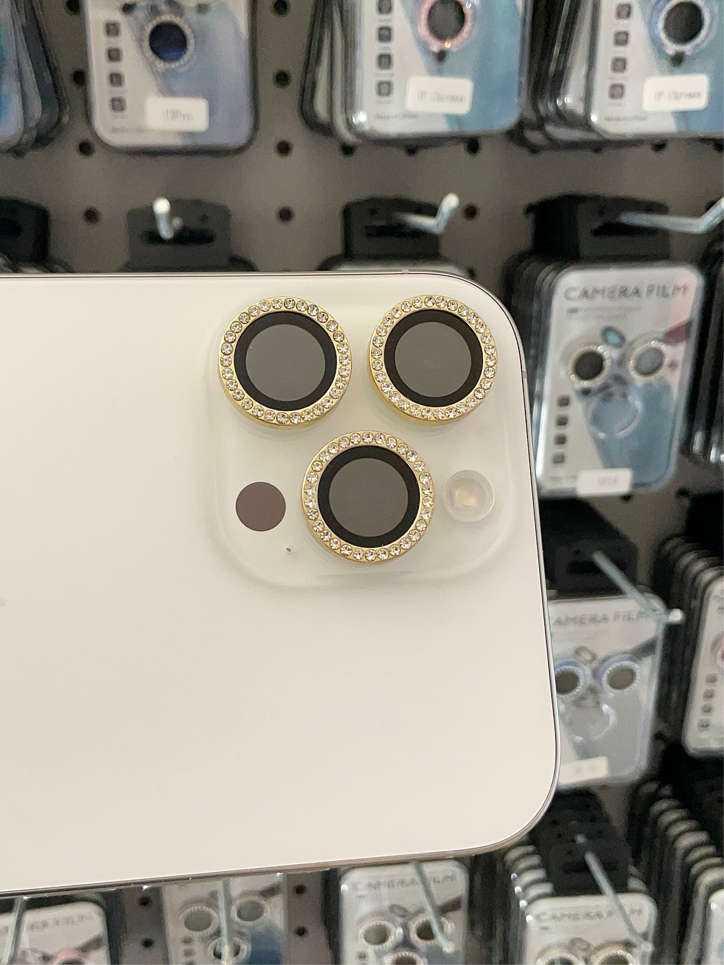 Gold camera phone lens protector