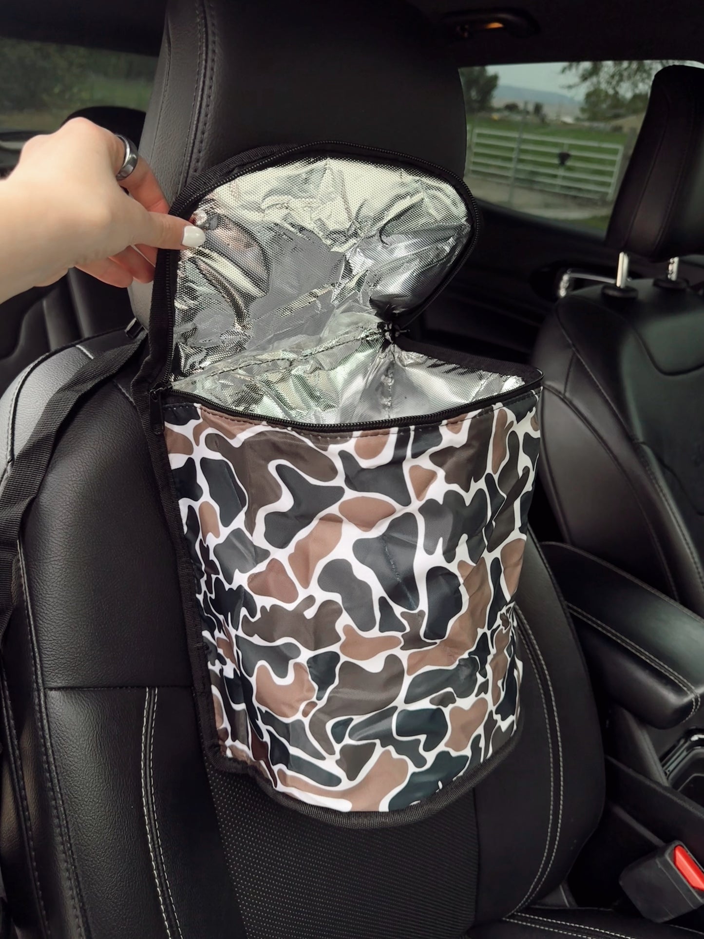 Trendy Camo Car Trash Can