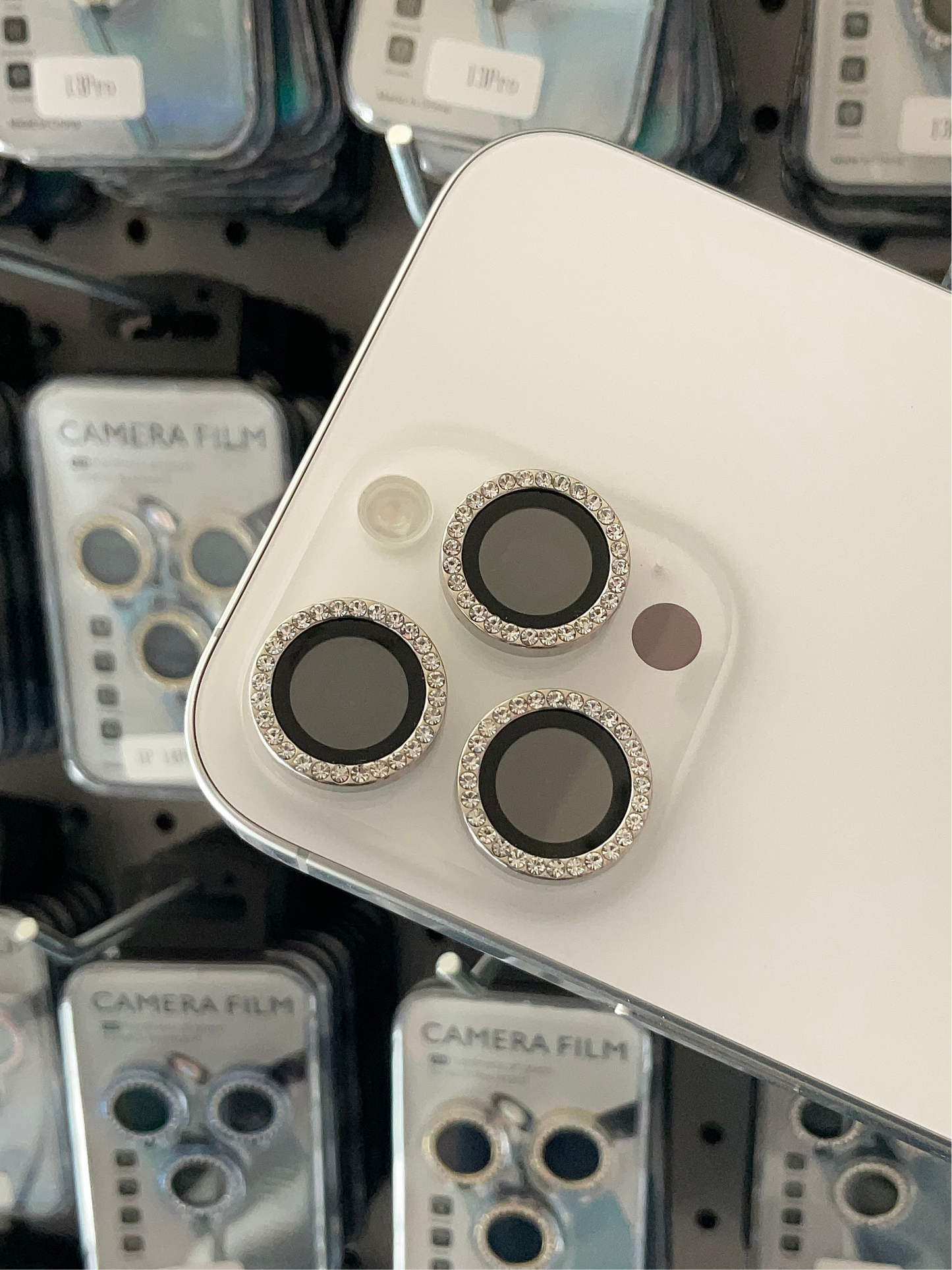 Silver camera phone lens protector