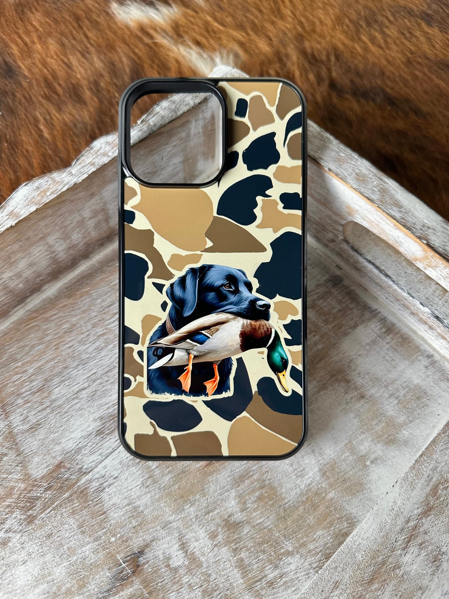 Black Lab Camo Duck MagSafe Compatible Phone Case
