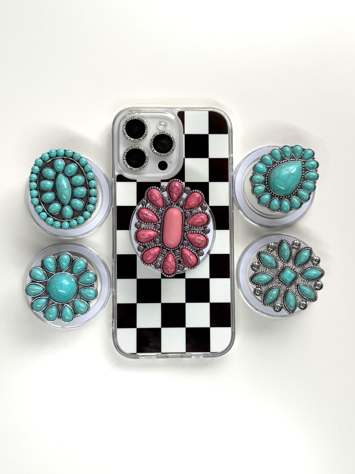 Round Turquoise Western Concho MagSafe & Adhesive Phone Grip