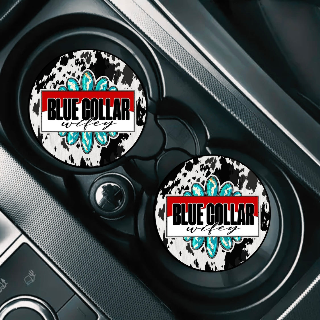 Blue Collar Wifey Car Coasters
