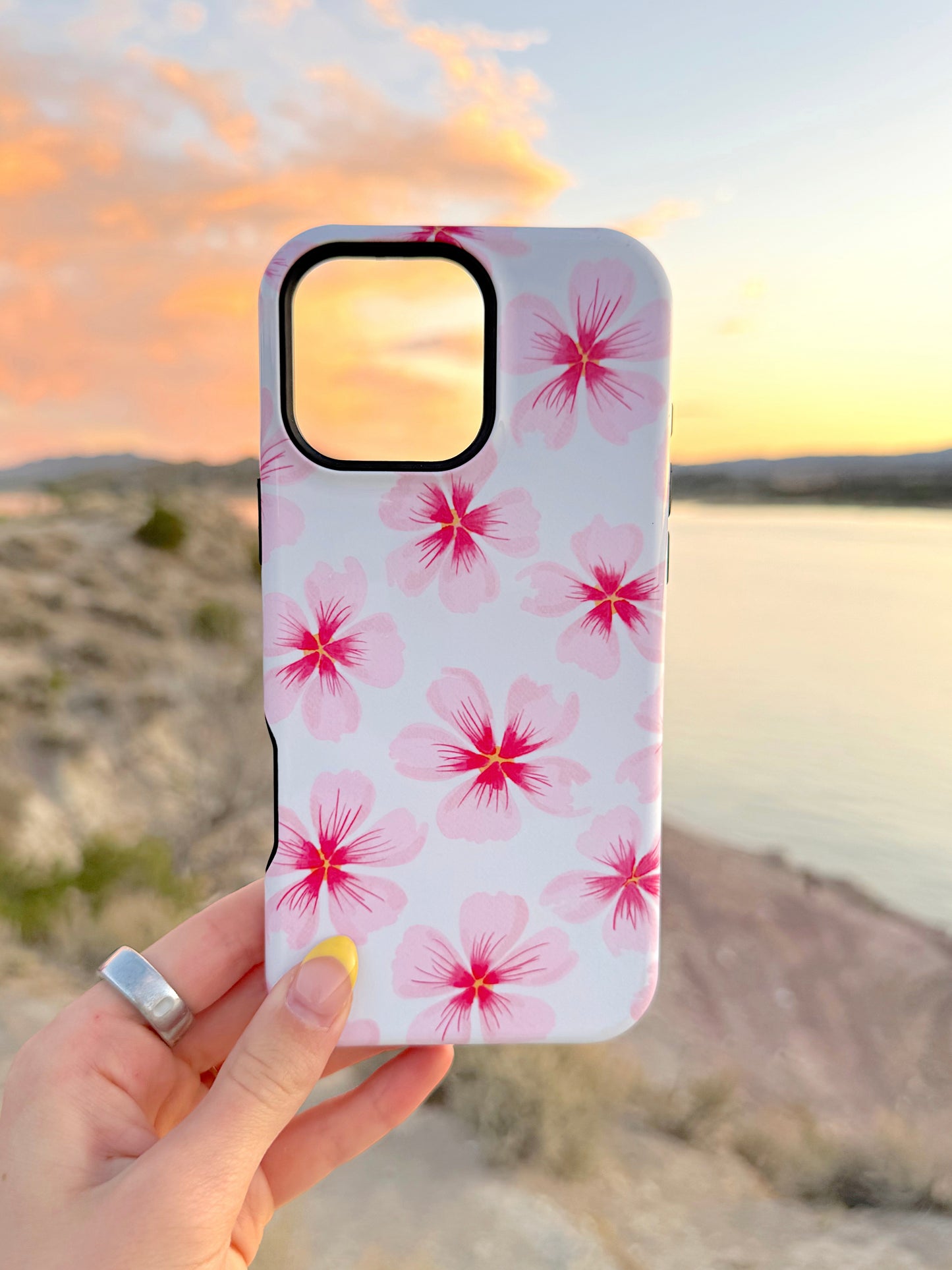 Pink Hibiscus Tough Magnetic Phone Case