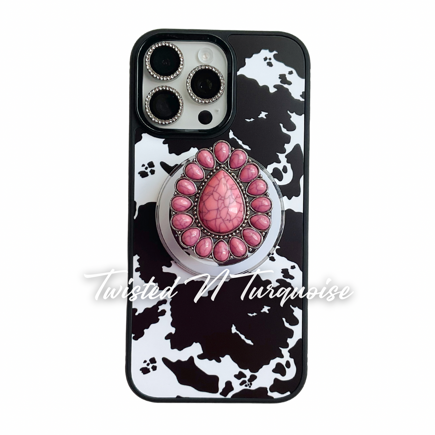 Pink Punch Teardrop Western Concho Magnetic/Adhesive Phone Grip