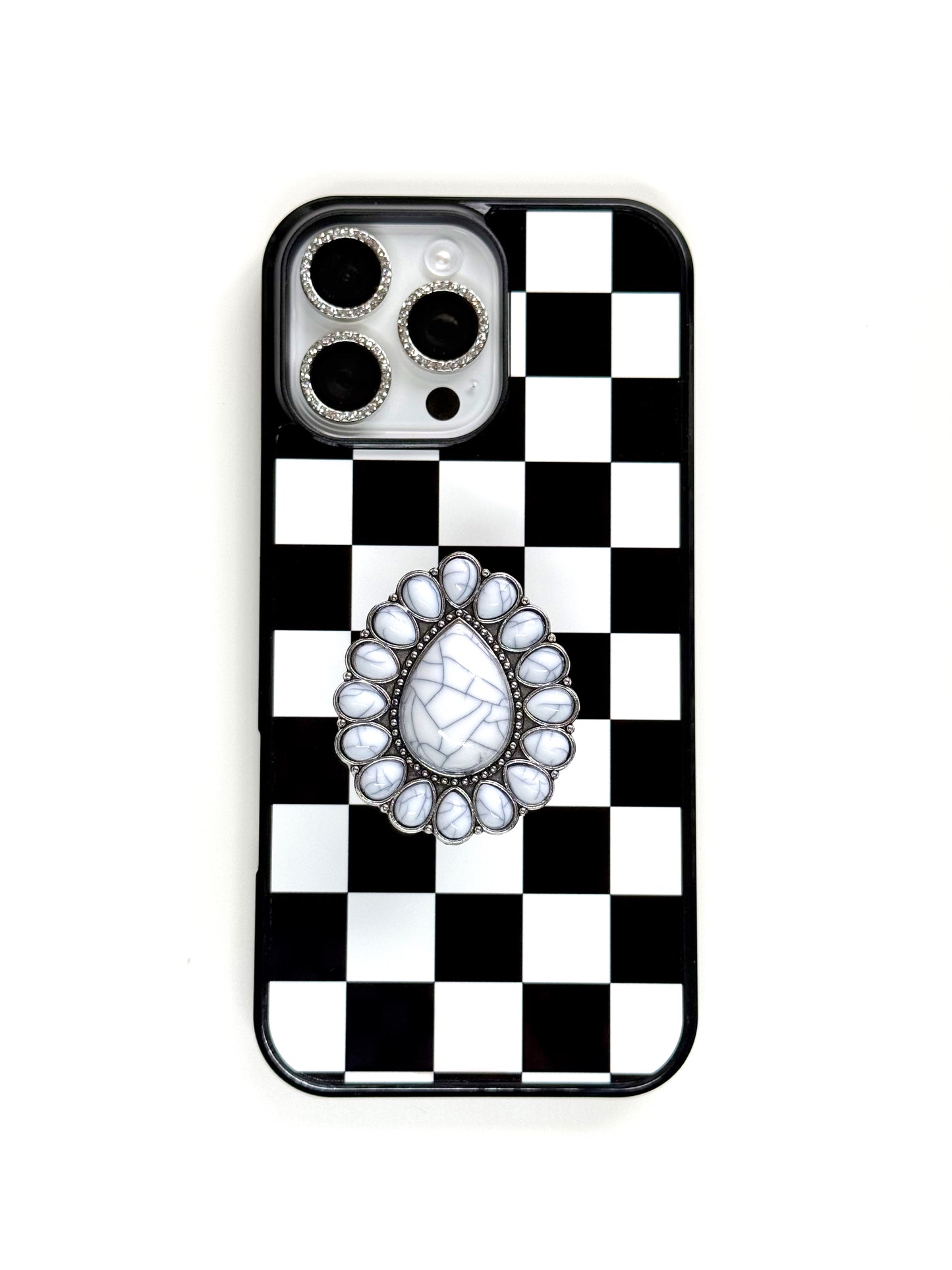 Snowy White Western Concho Magnetic/Adhesive Phone Grip