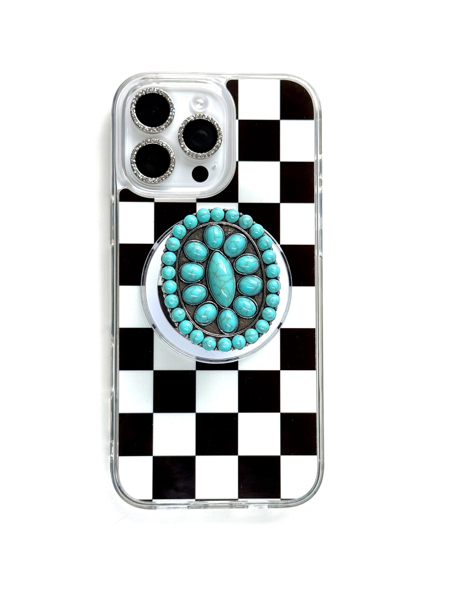 Turquoise Oval Western Concho Magnetic/Adhesive Phone Grip