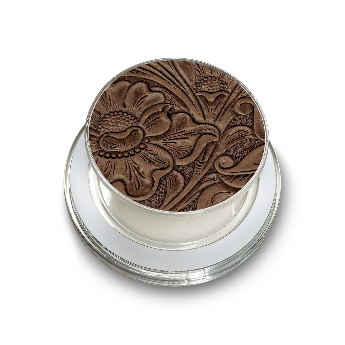 Brown Tooled Leather Magsafe Phone Grip