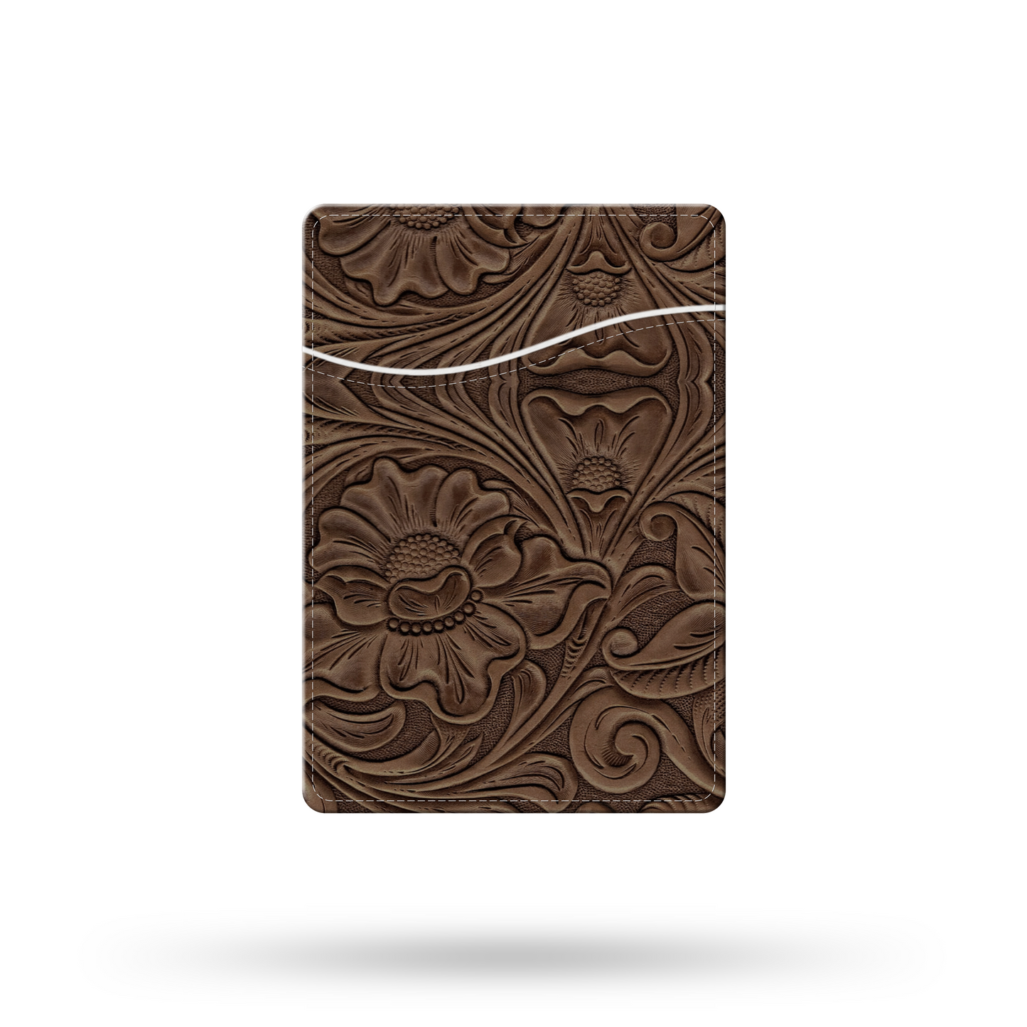 Brown Tooled Faux Leather MagSafe Wallet