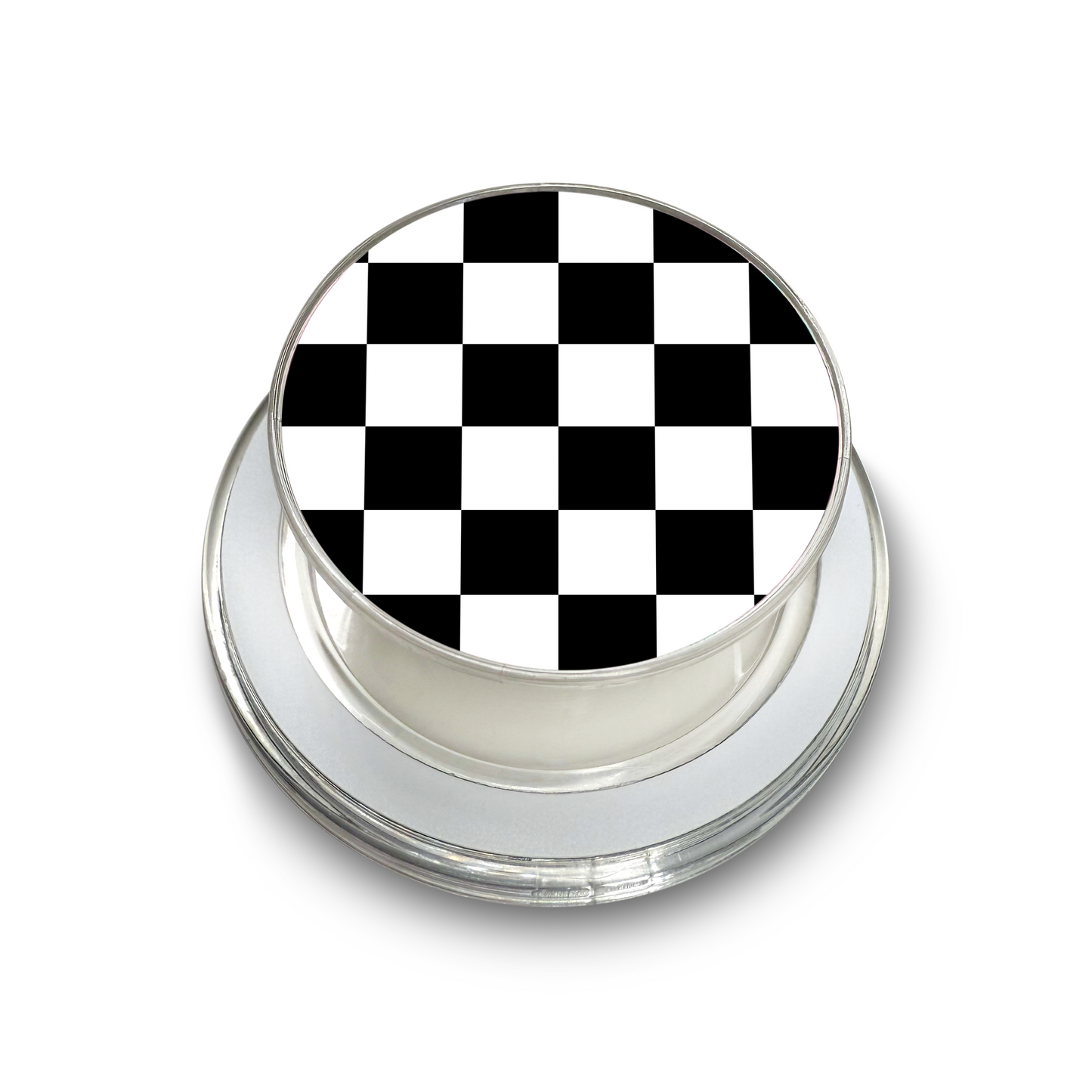 Black and White Checkered Magsafe Phone Grip