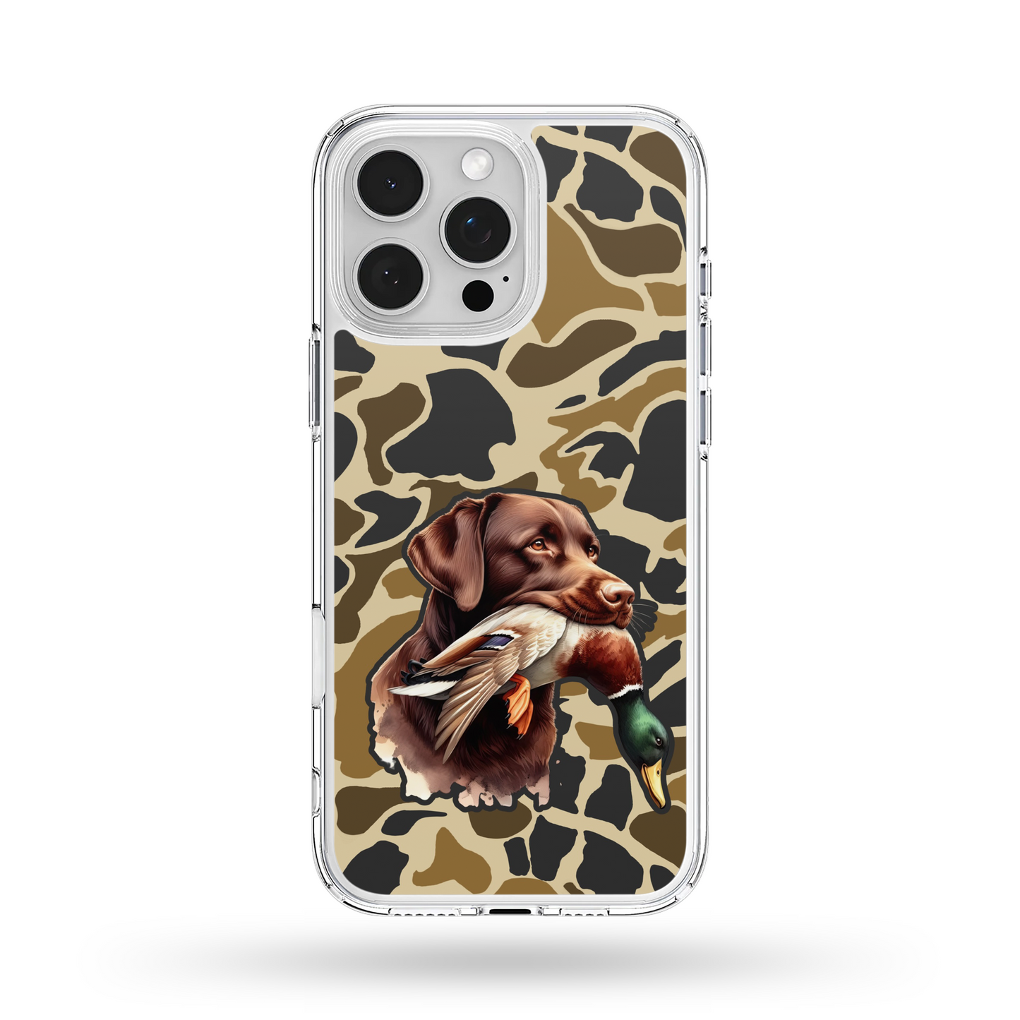 Camo Chocolate Lab Duck MagSafe Compatible Phone Case