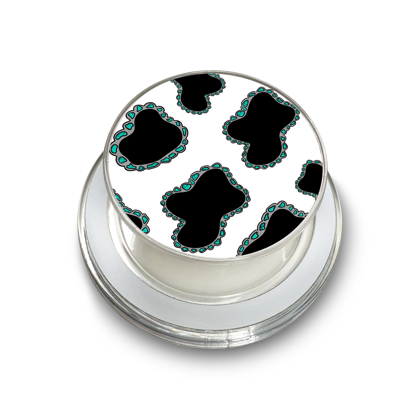 Turquoise Gem Cow Print Magsafe Phone Grip