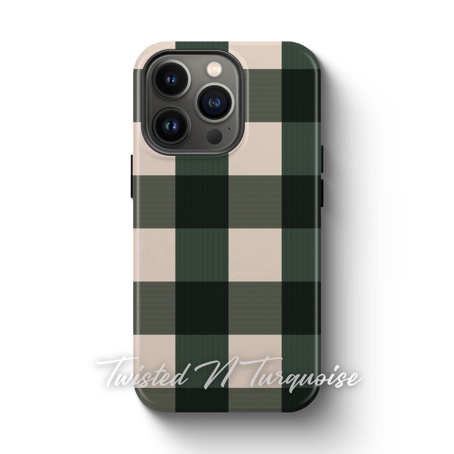 Green Plaid Gingham Magnetic Tough Phone Case