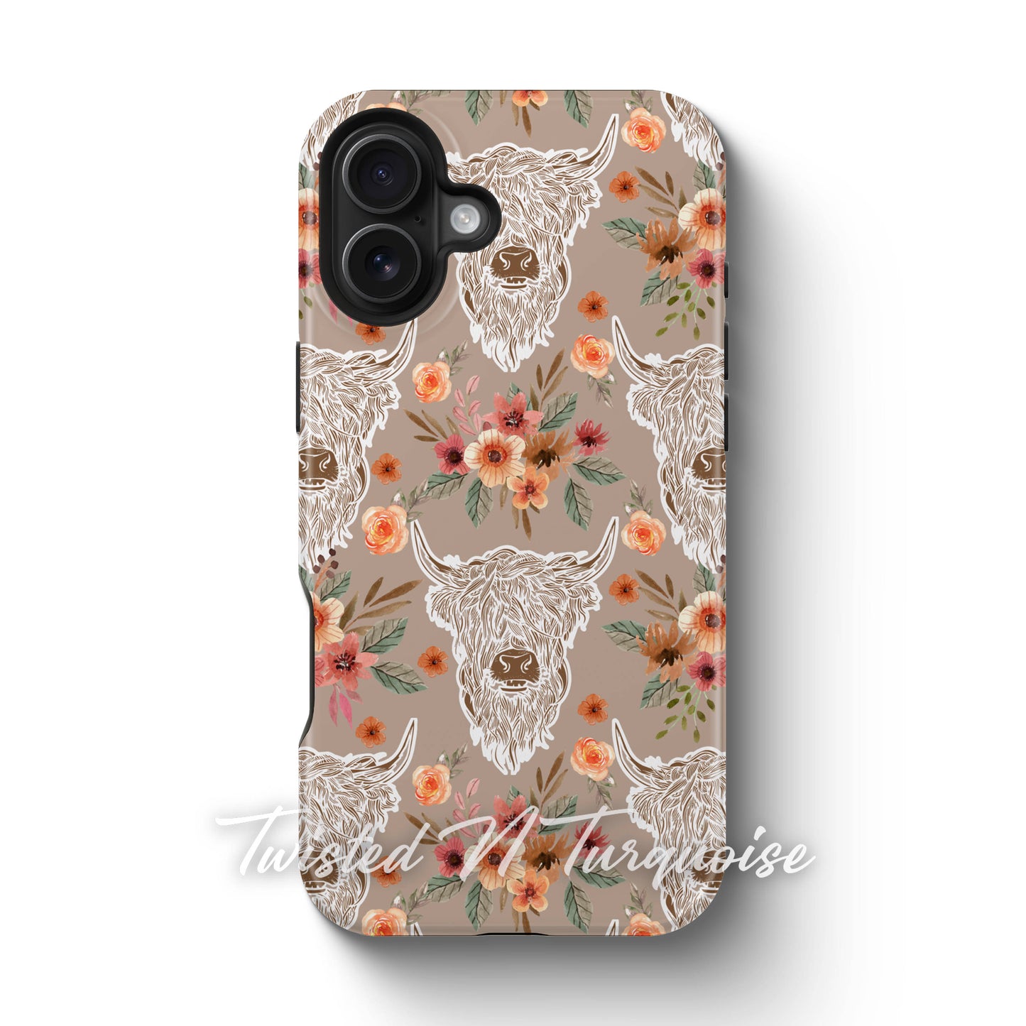 Neutral Boho Highland Cows Phone Case