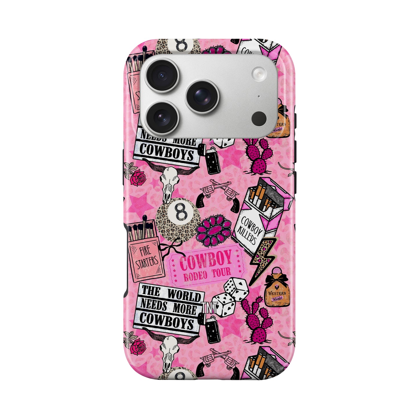 Pink Cowboy Collage Tough MagSafe Phone Case