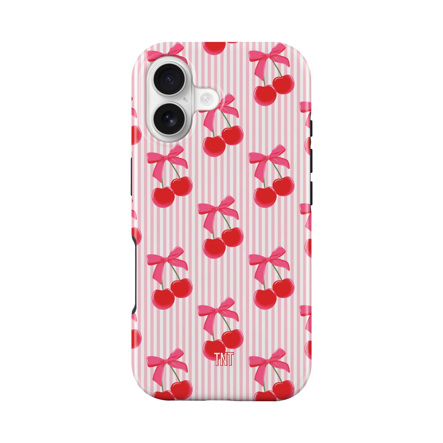 Striped Coquette Cherries Tough Magnetic Phone Case