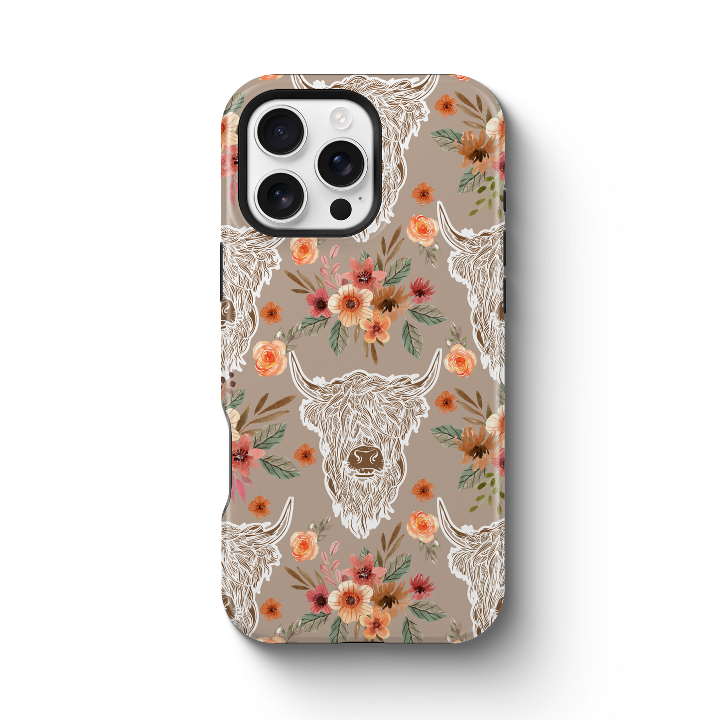 Neutral Boho Highland Cows Phone Case