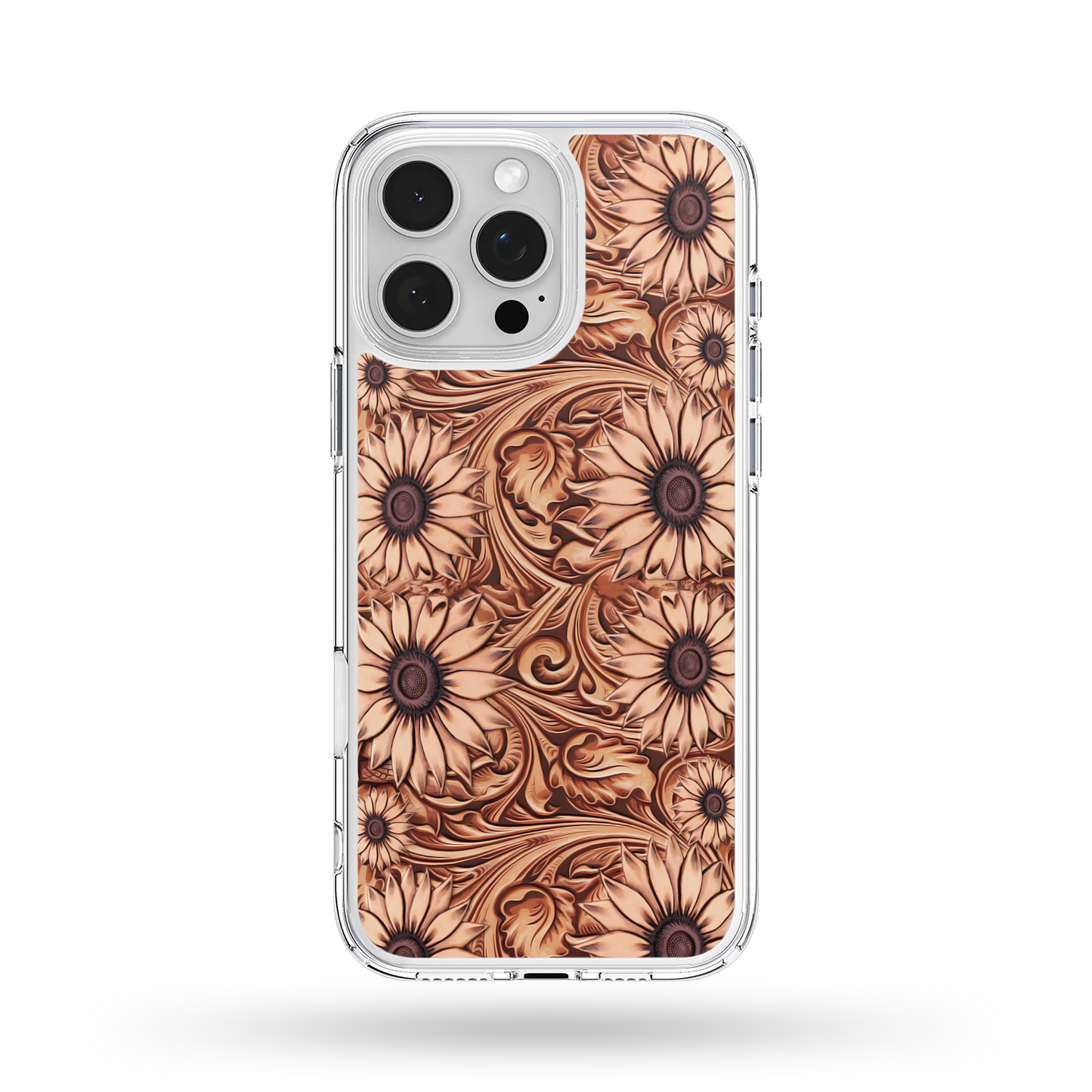 Faux Leather Sunflowers Phone Case