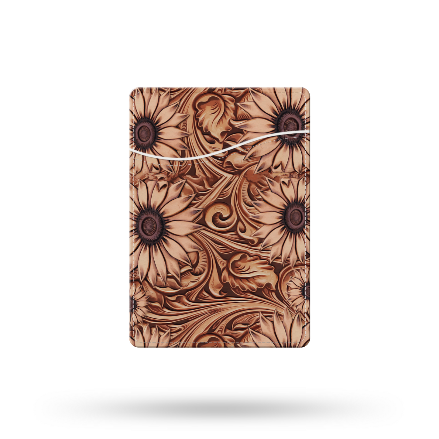Faux Tooled Sunflower Leather MagSafe Wallet