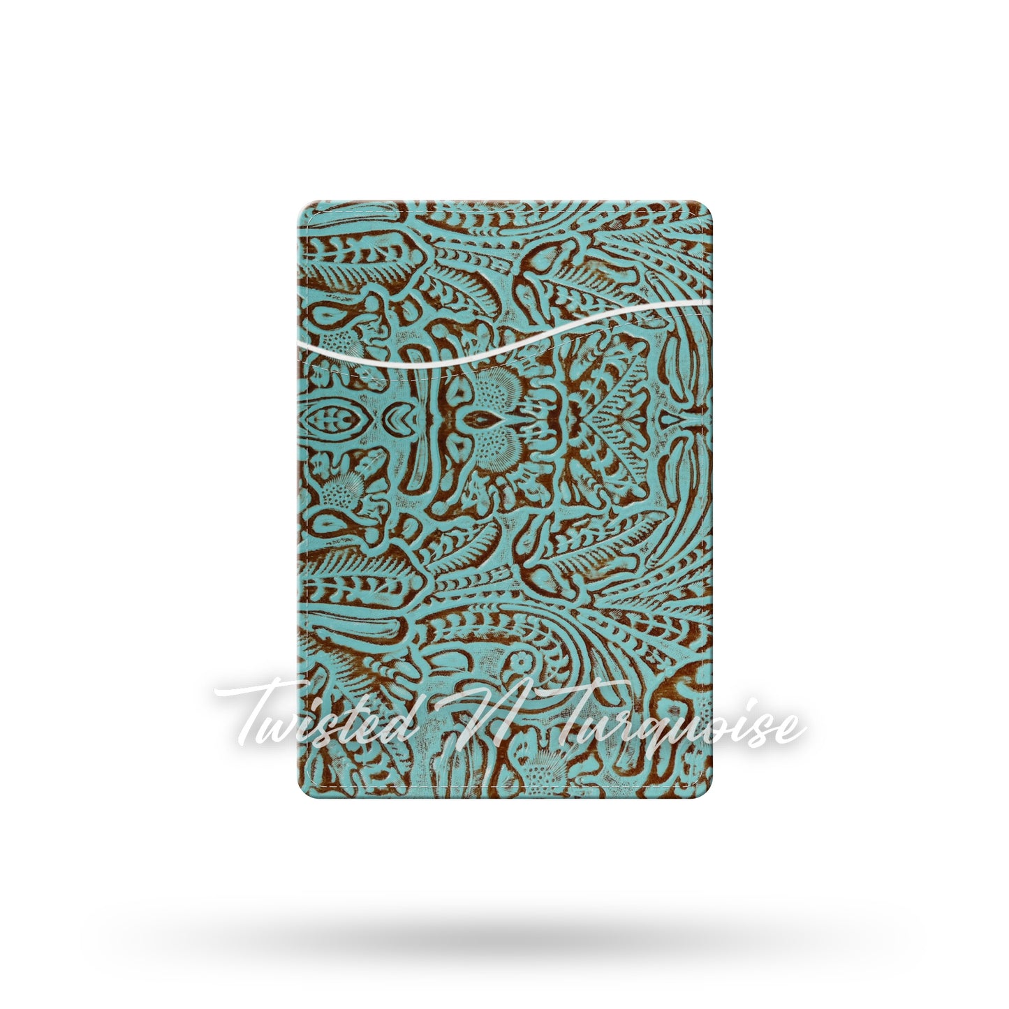 Teal Tooled Faux Leather MagSafe Wallet