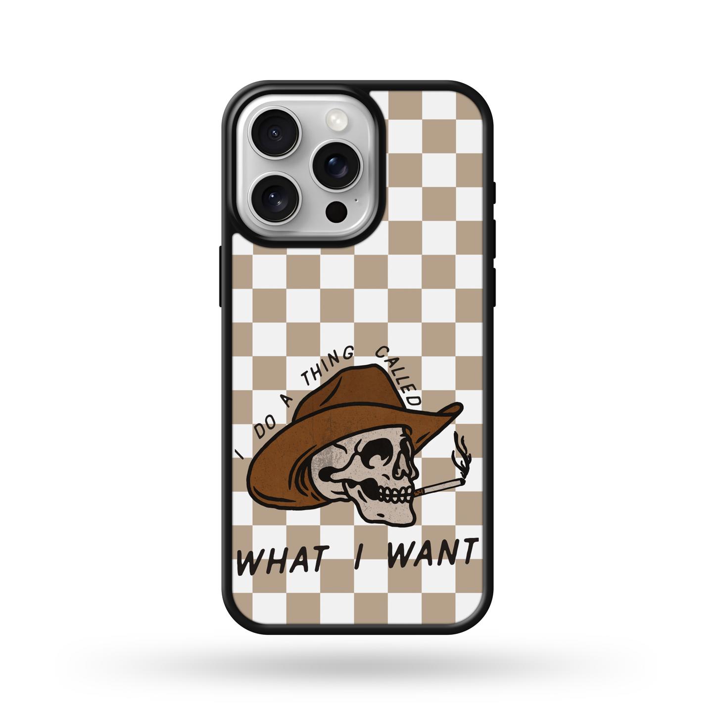 What I Want Checkered Cowboy MagSafe Compatible Phone Case