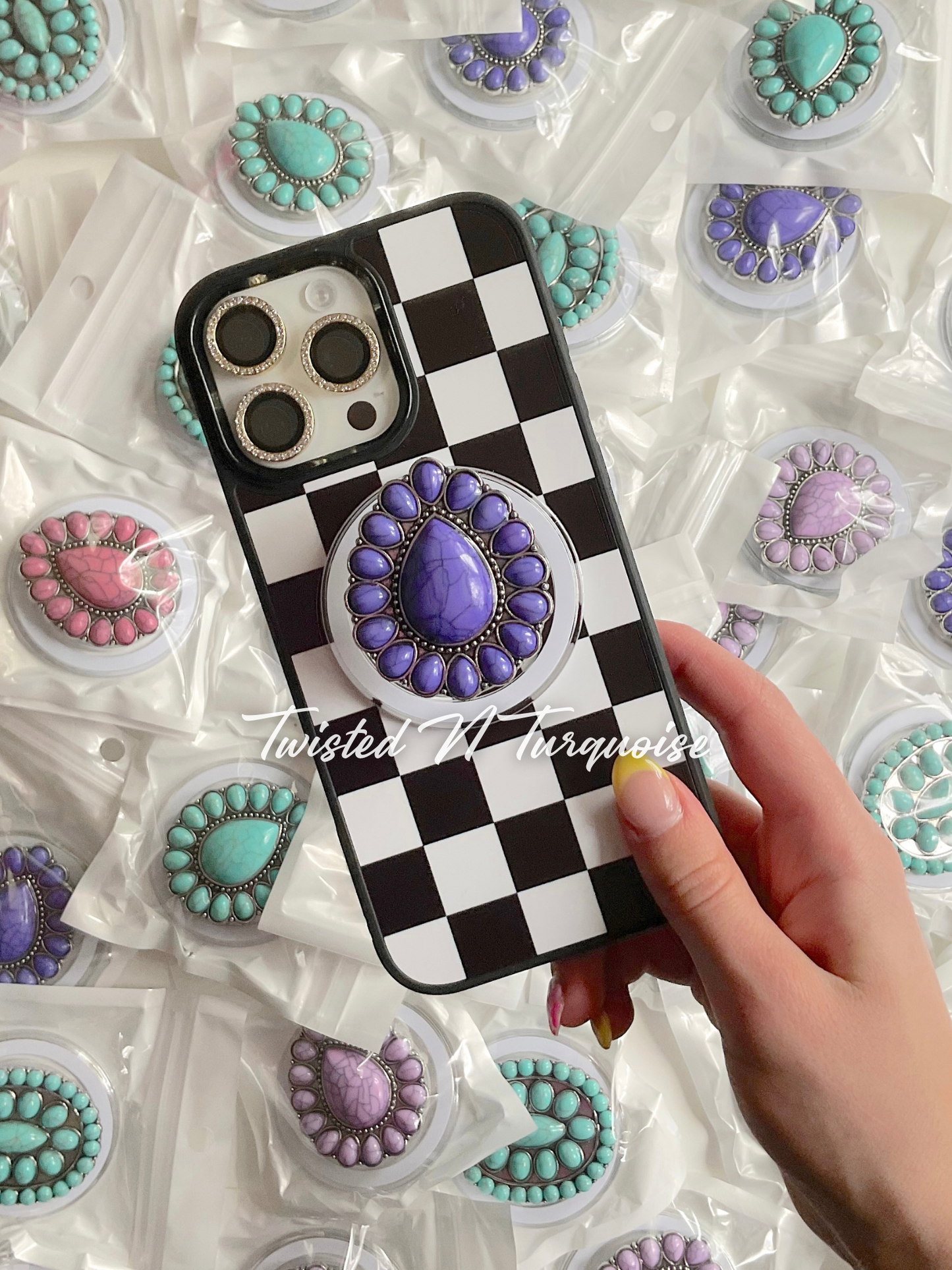 Violet Purple Western Concho Magnetic/Adhesive Phone Grip