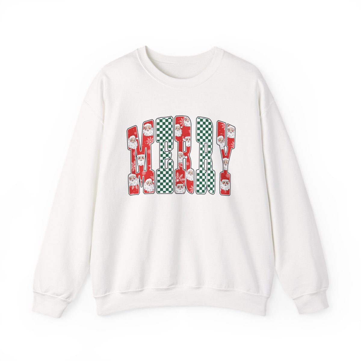 Trendy Merry Checkered Christmas Sweatshirt