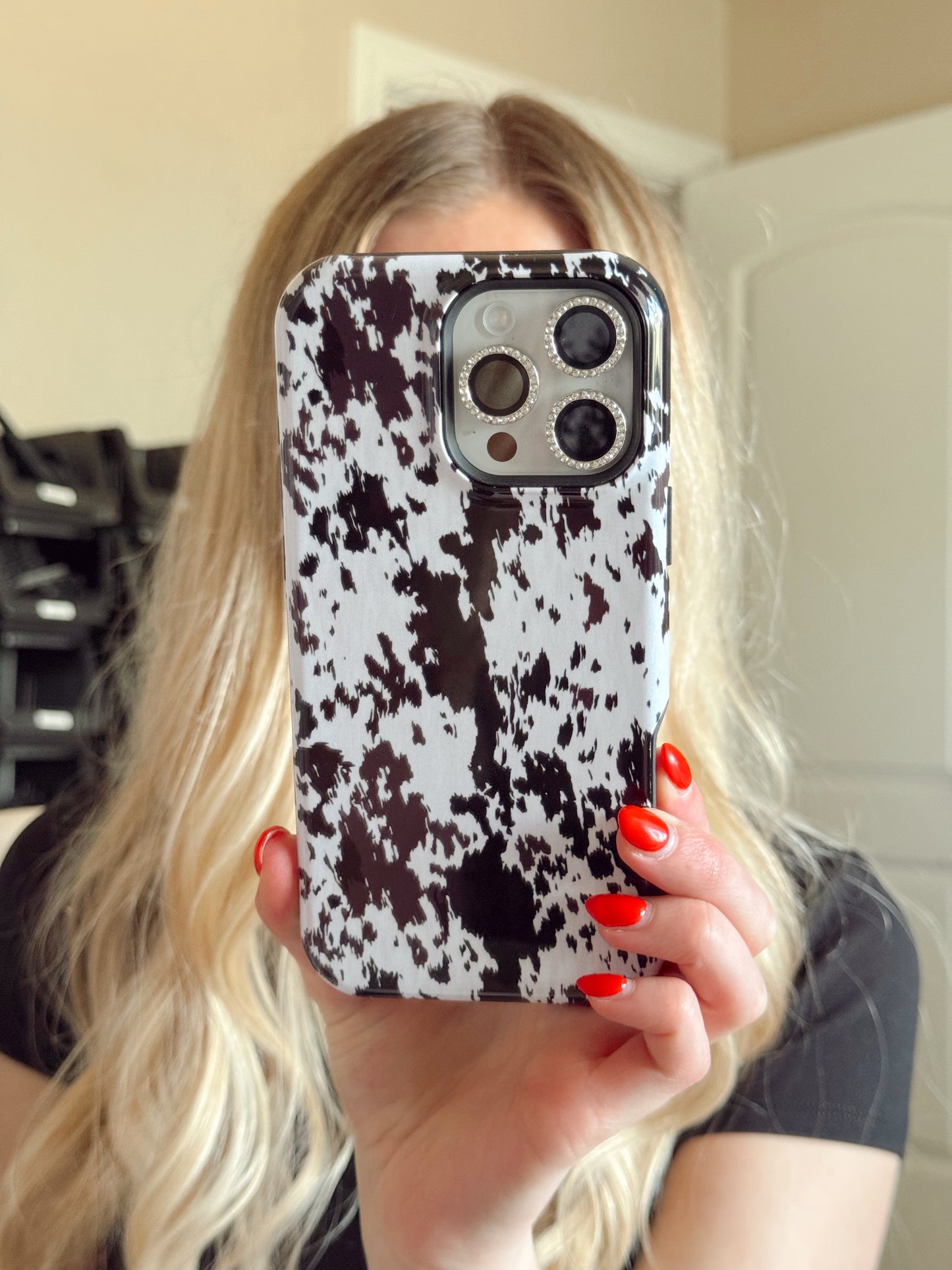 Western Cowhide Print Tough Magnetic Mobile Phone Case