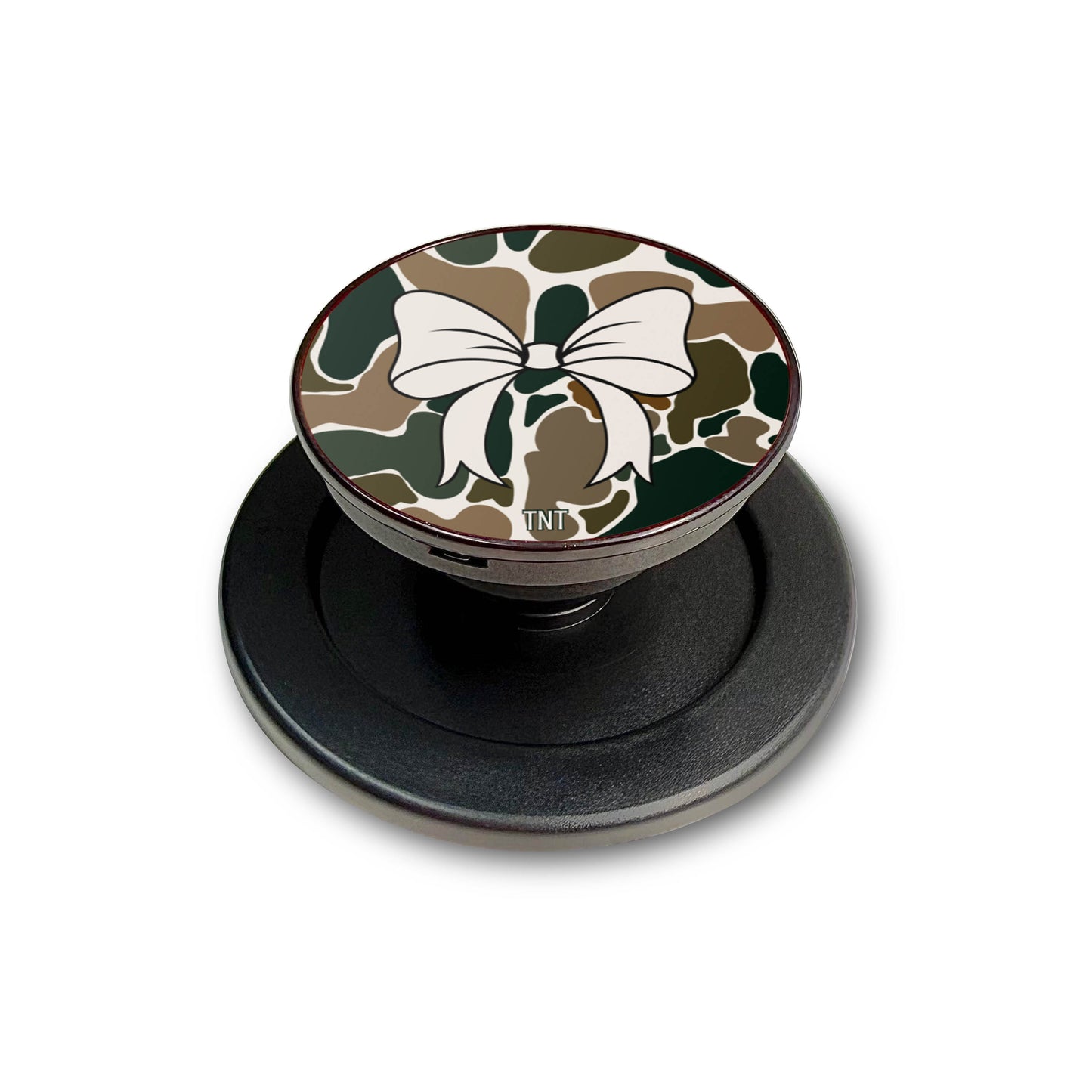 White Bow Camo Trendy Magsafe Phone Grip