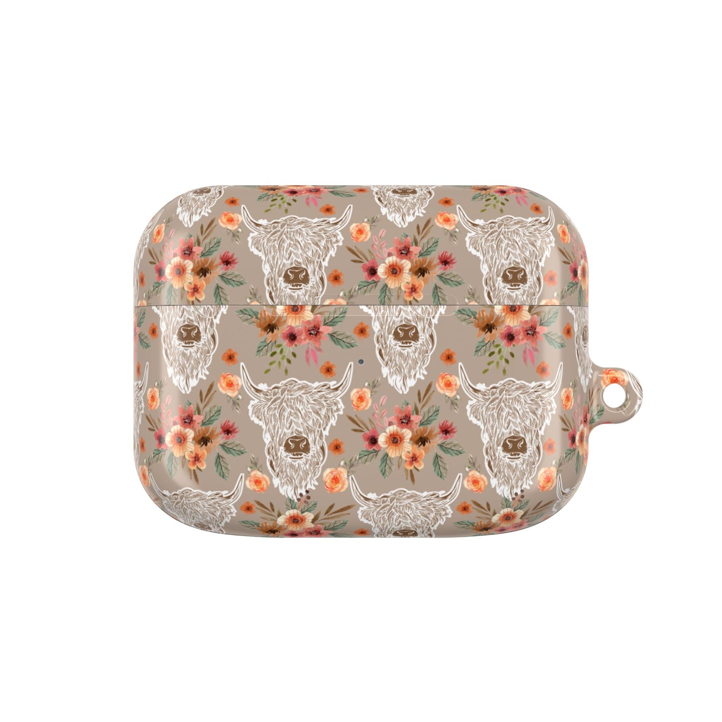 Floral Highland Cow Western Country AirPod Case