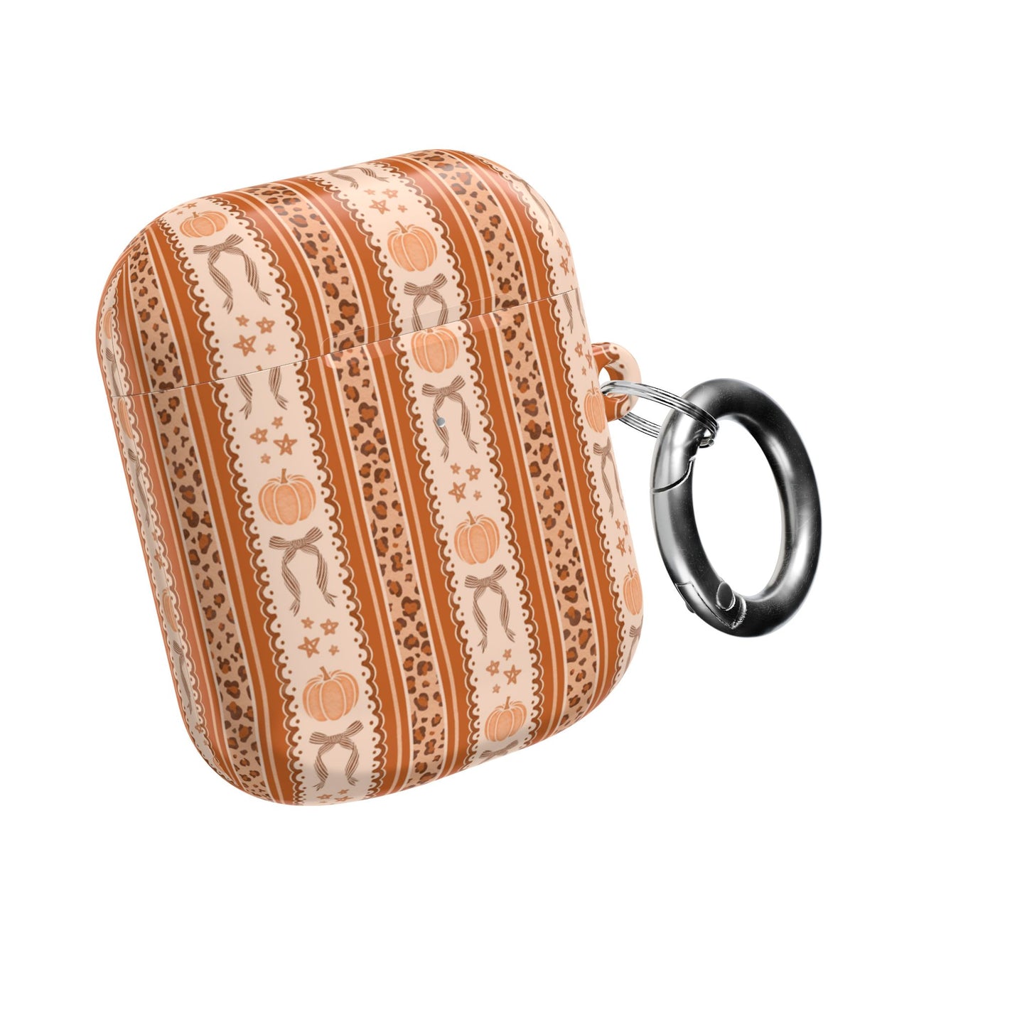 Striped Fall Pumpkins & Bows AirPod Case
