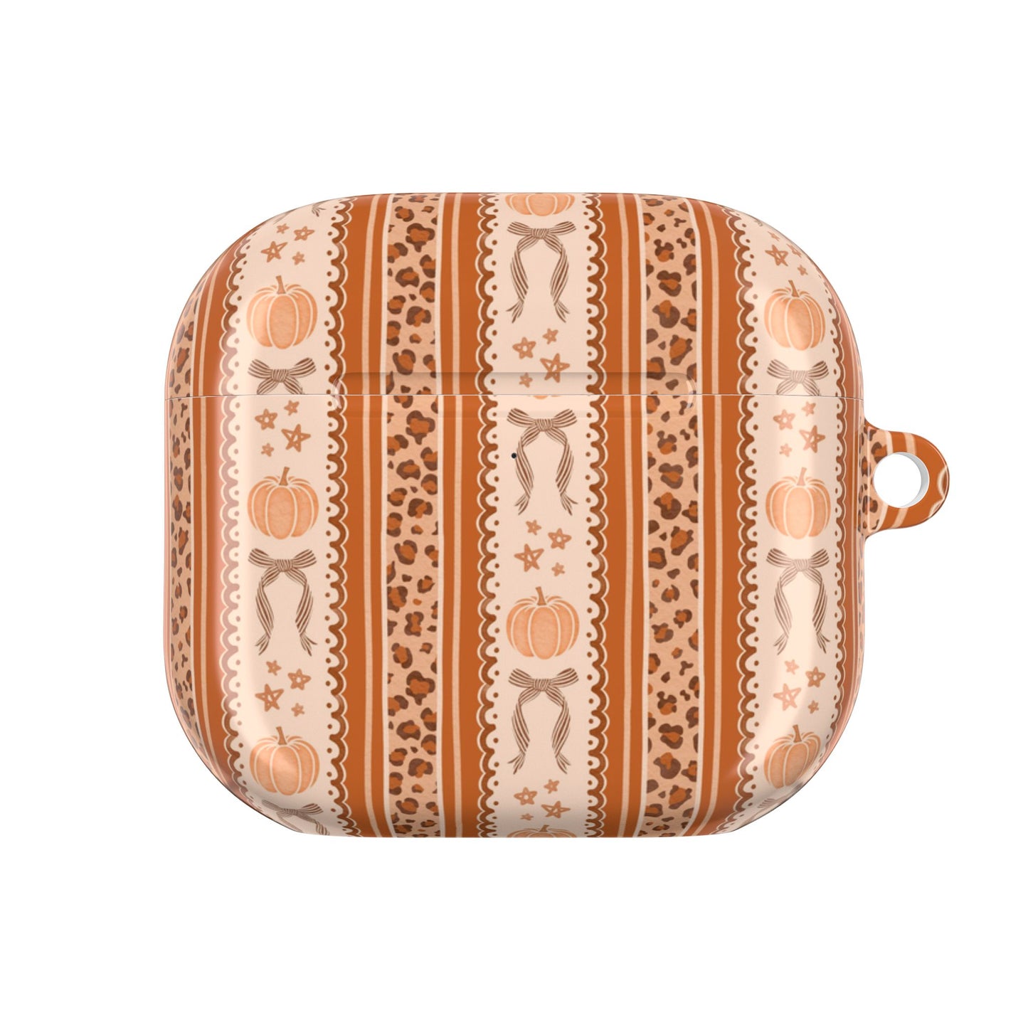 Striped Fall Pumpkins & Bows AirPod Case