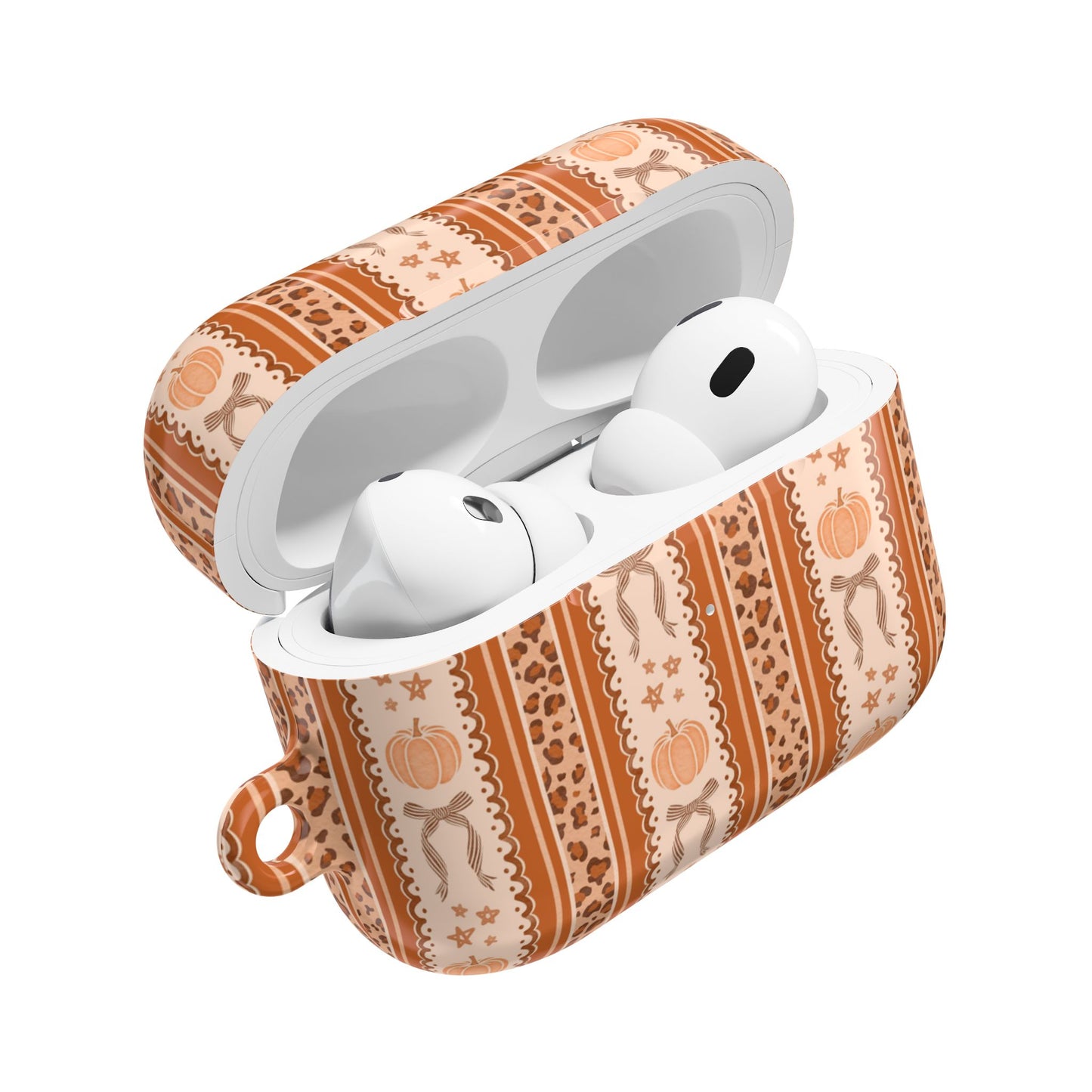 Striped Fall Pumpkins & Bows AirPod Case