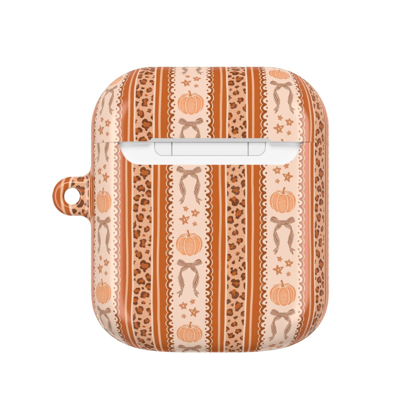 Striped Fall Pumpkins & Bows AirPod Case