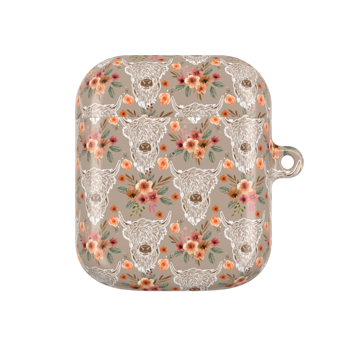 Floral Highland Cow Western Country AirPod Case