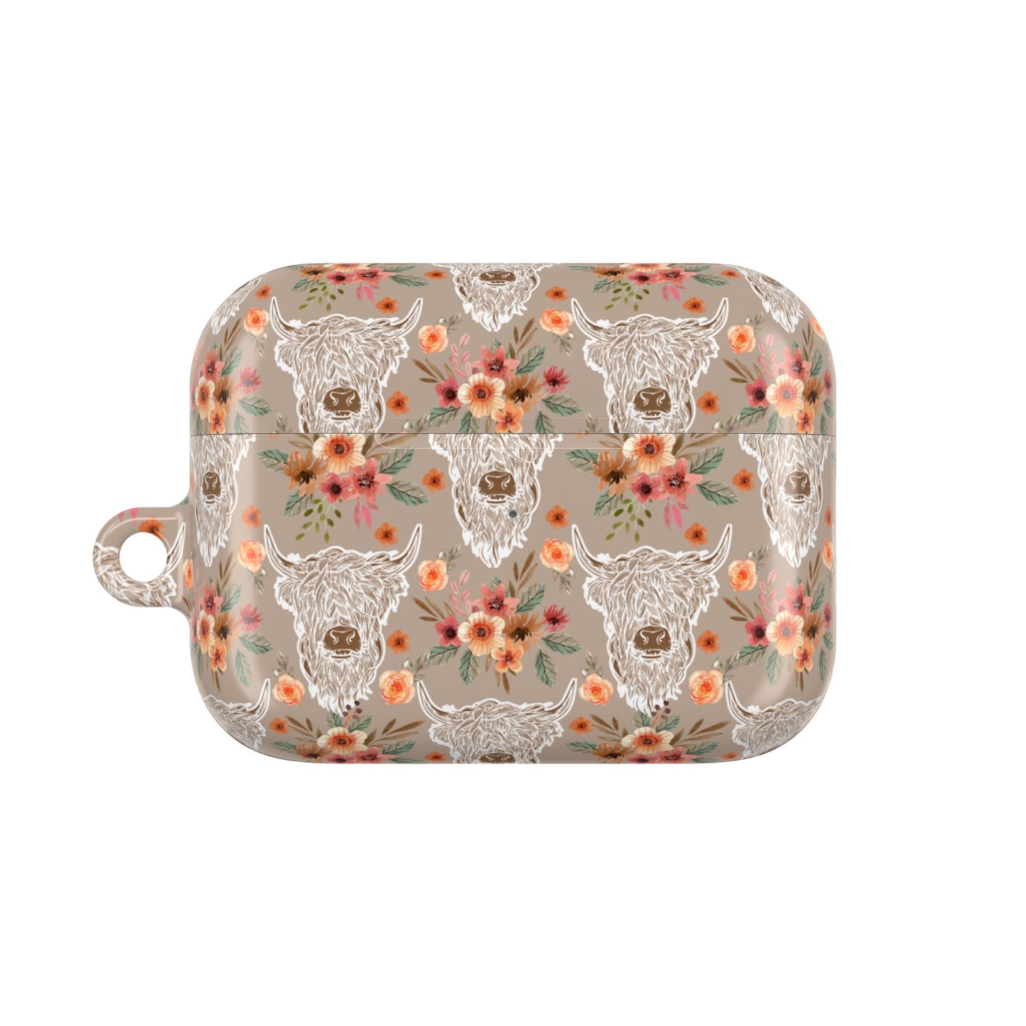 Floral Highland Cow Western Country AirPod Case