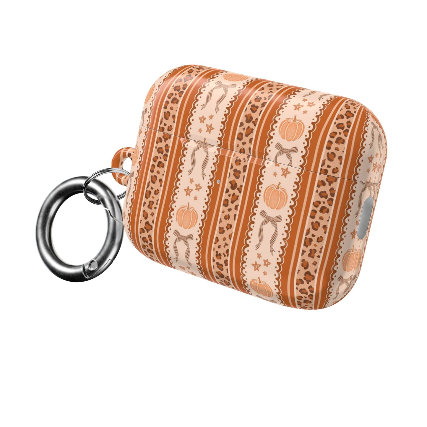 Striped Fall Pumpkins & Bows AirPod Case